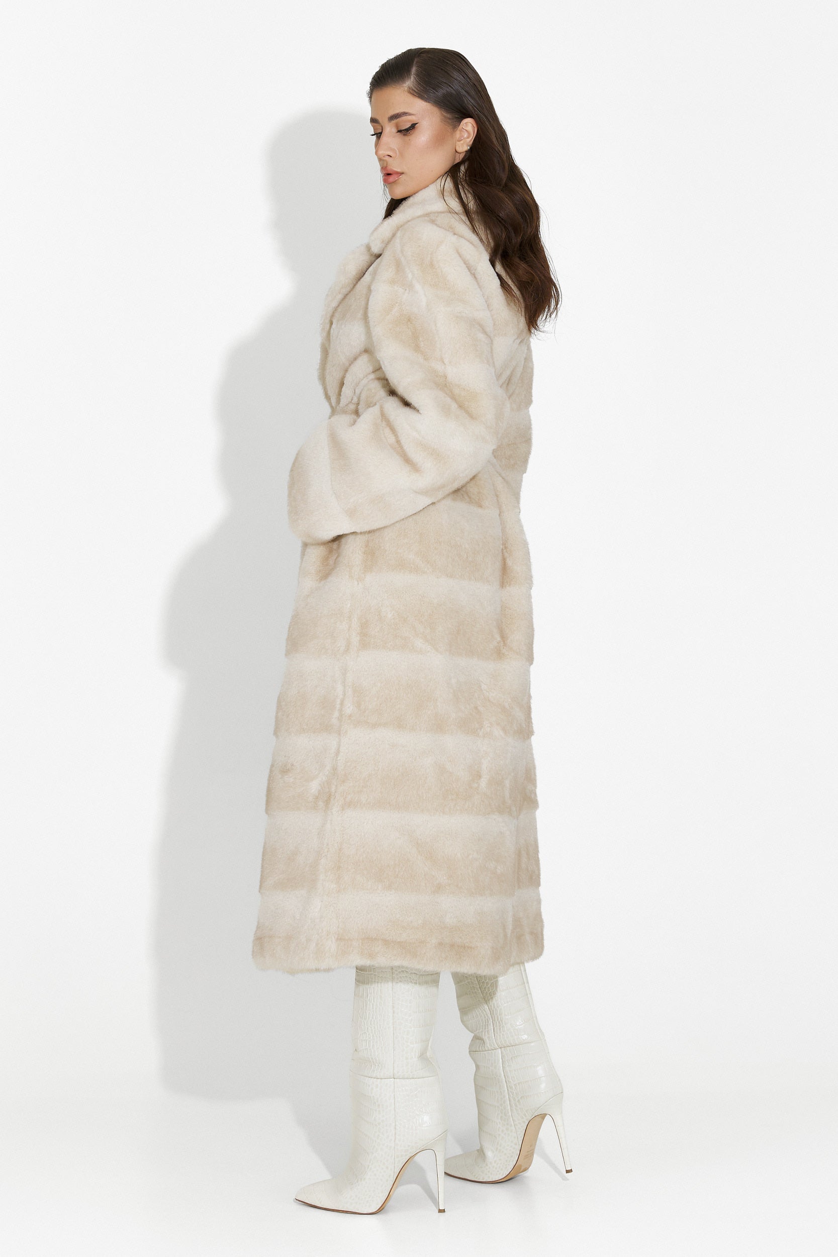 Beige Fenoria Bogas Fur Coat