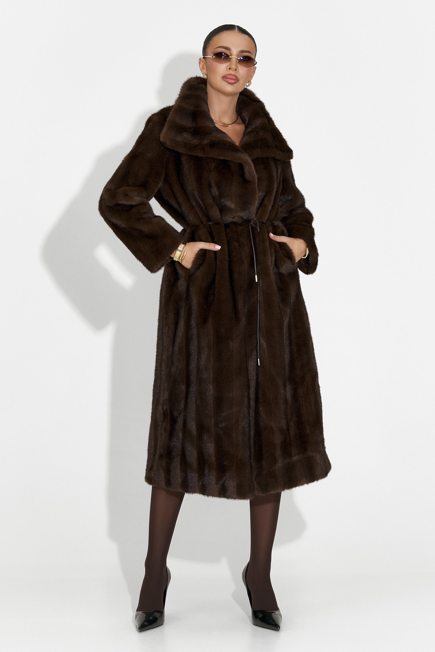 Crisia Bogas Brown Fur Coat