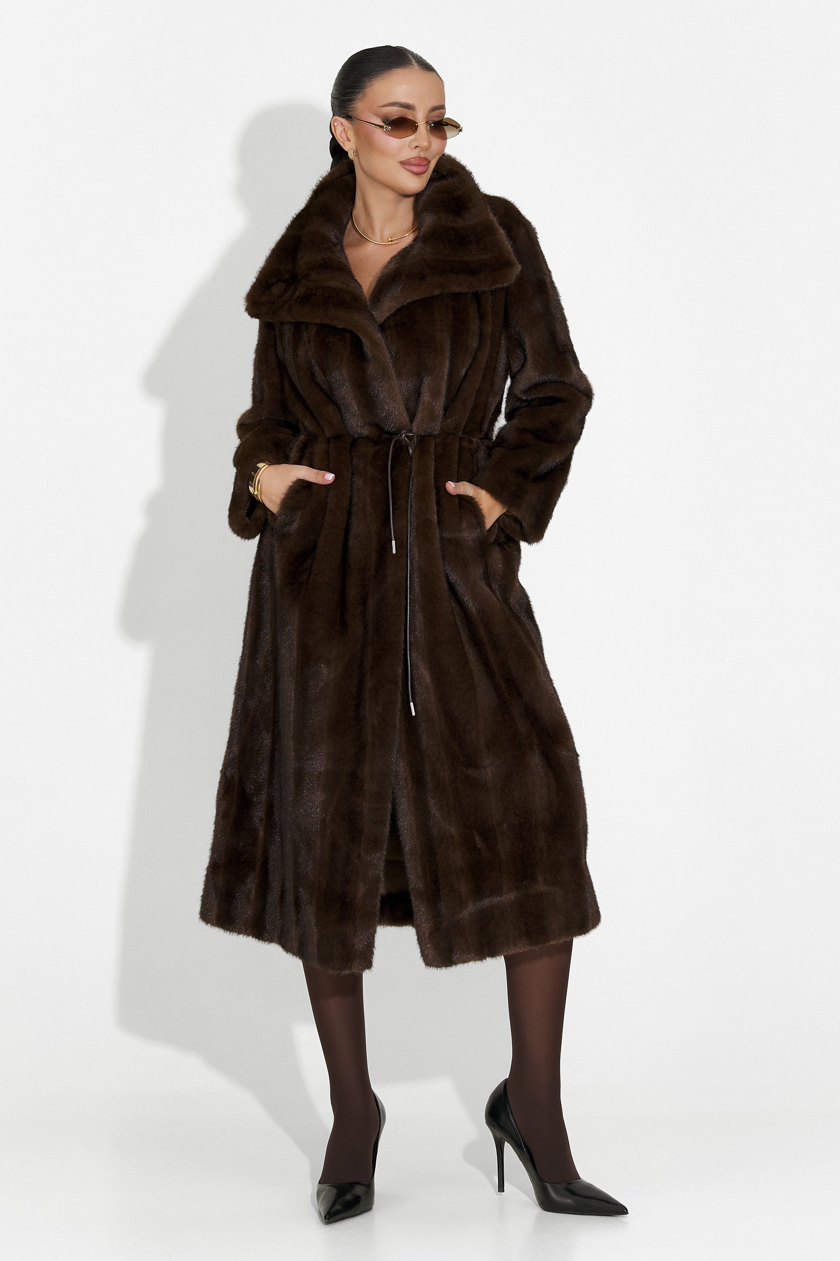 Crisia Bogas Brown Fur Coat