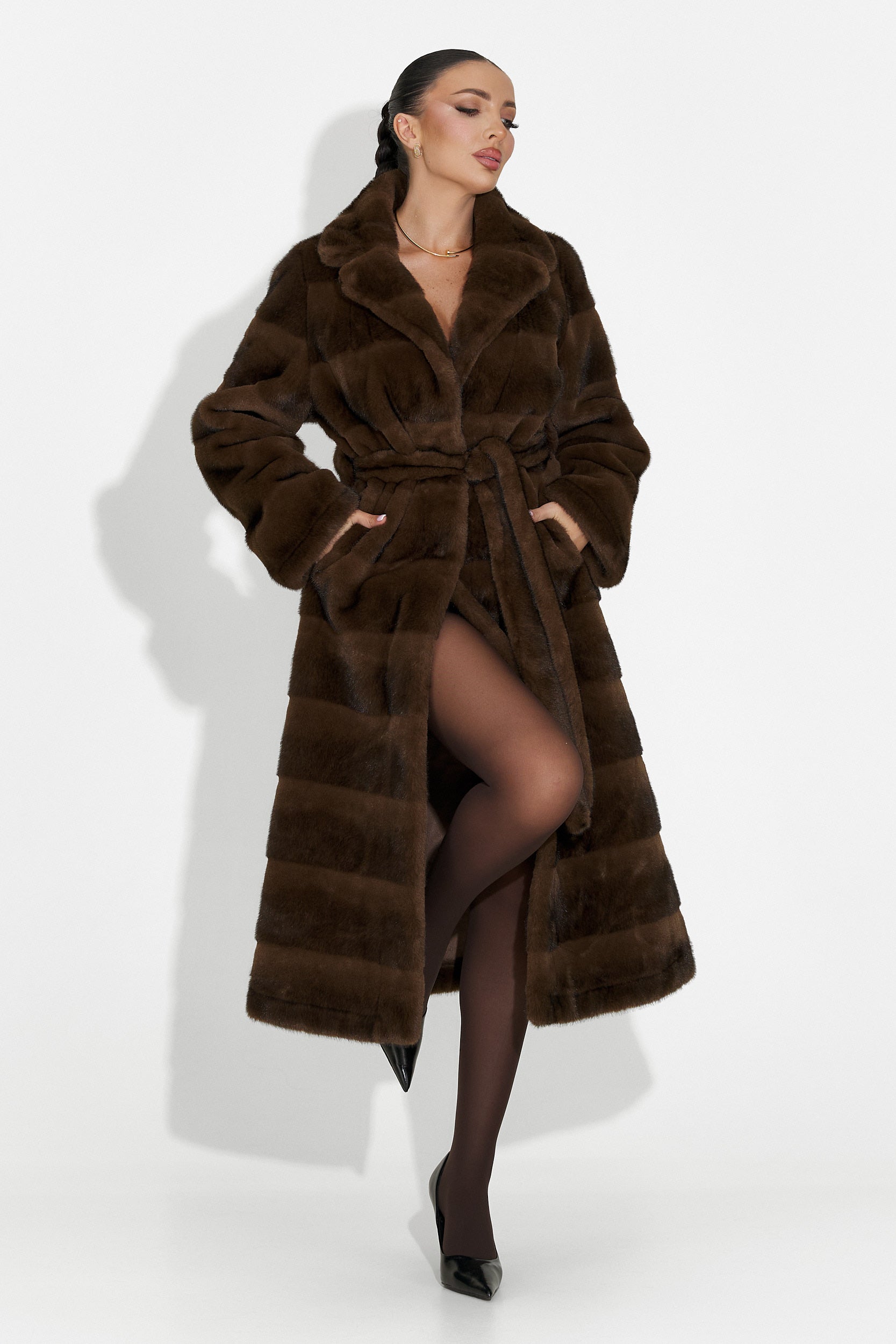 Fenoria Bogas Brown Fur Coat
