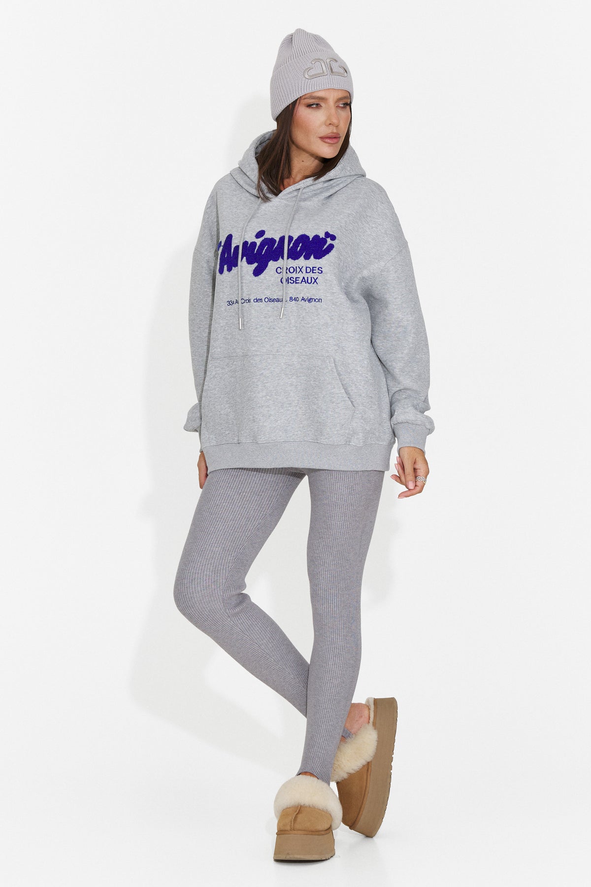 Hanorac casual gri Valotdiva Bogas