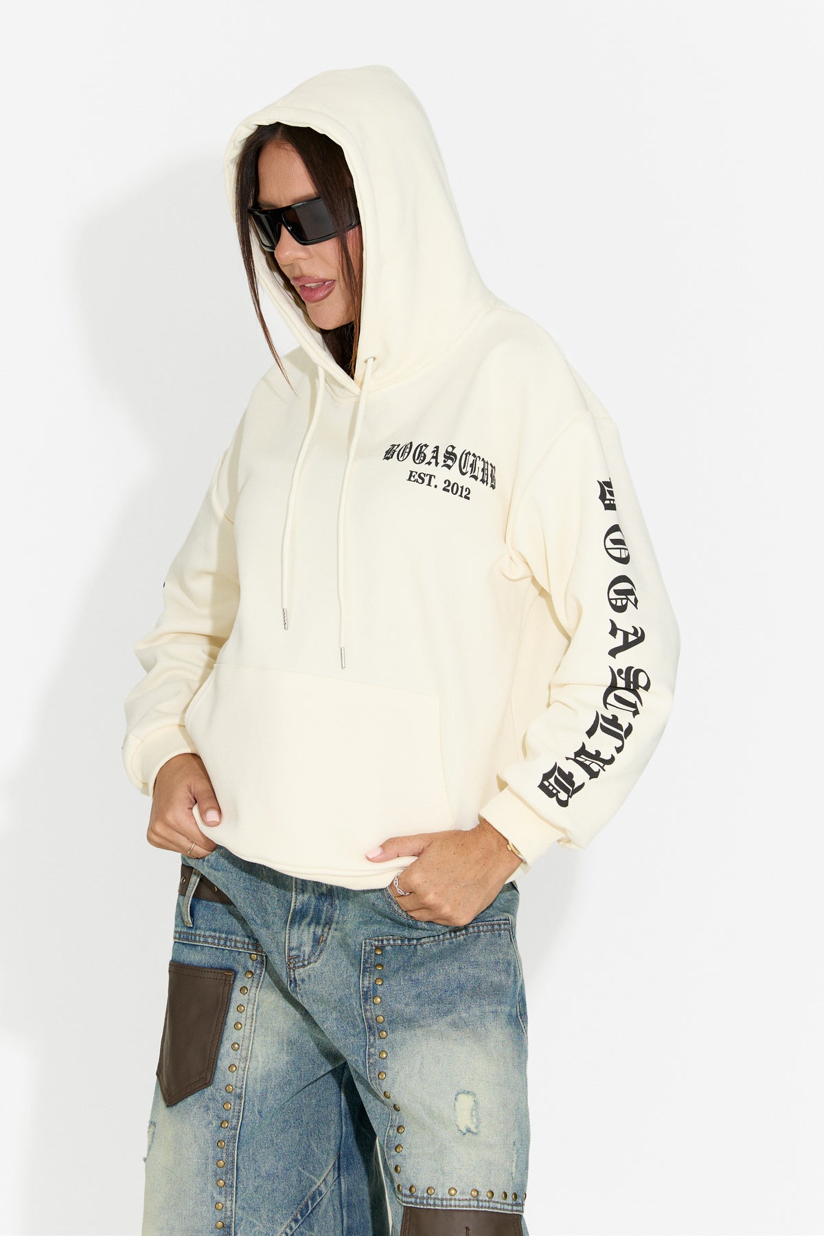 Hanorac dama casual crem Perdela Bogas
