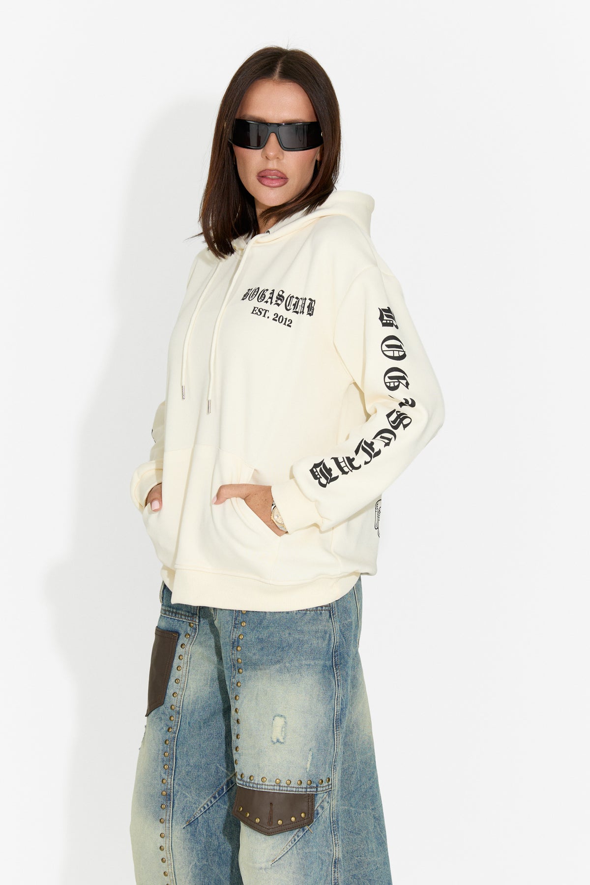 Hanorac dama casual crem Perdela Bogas