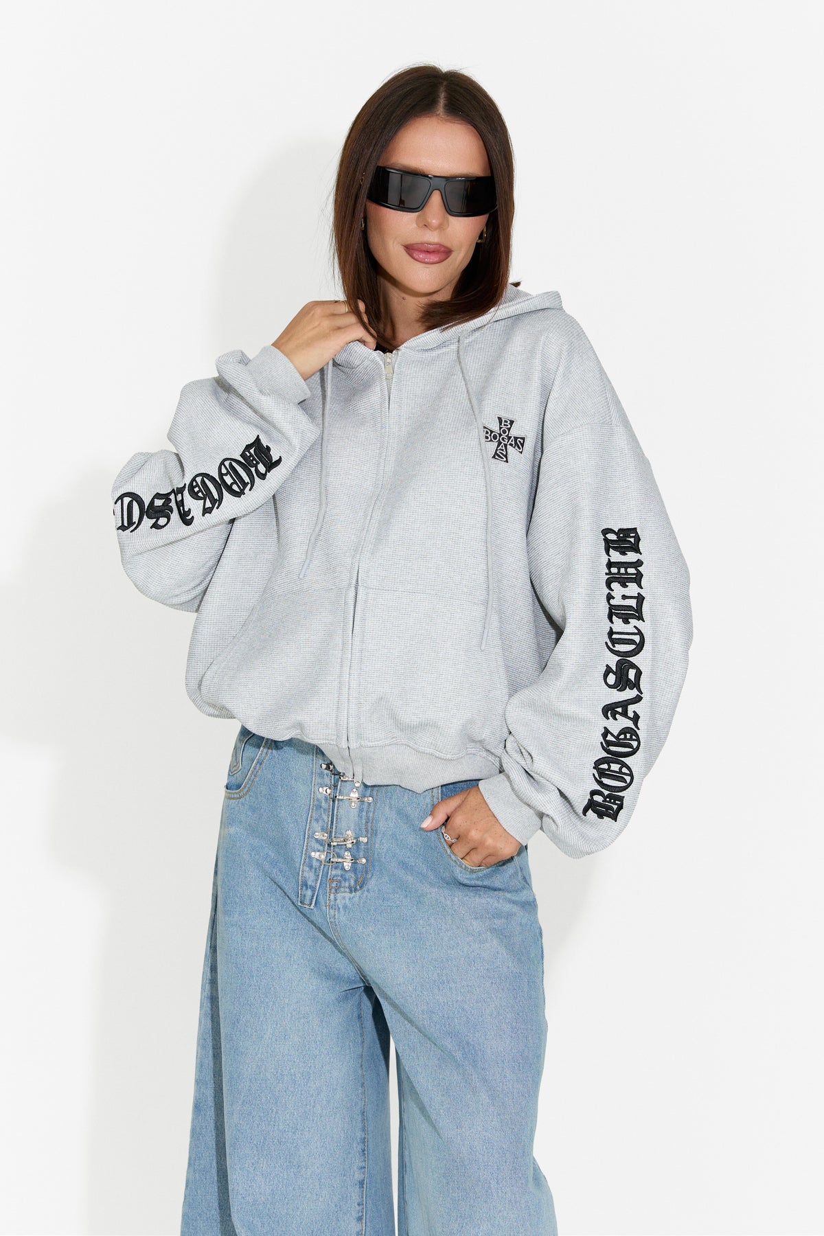 Hanorac dama casual gri Drapyna Bogas