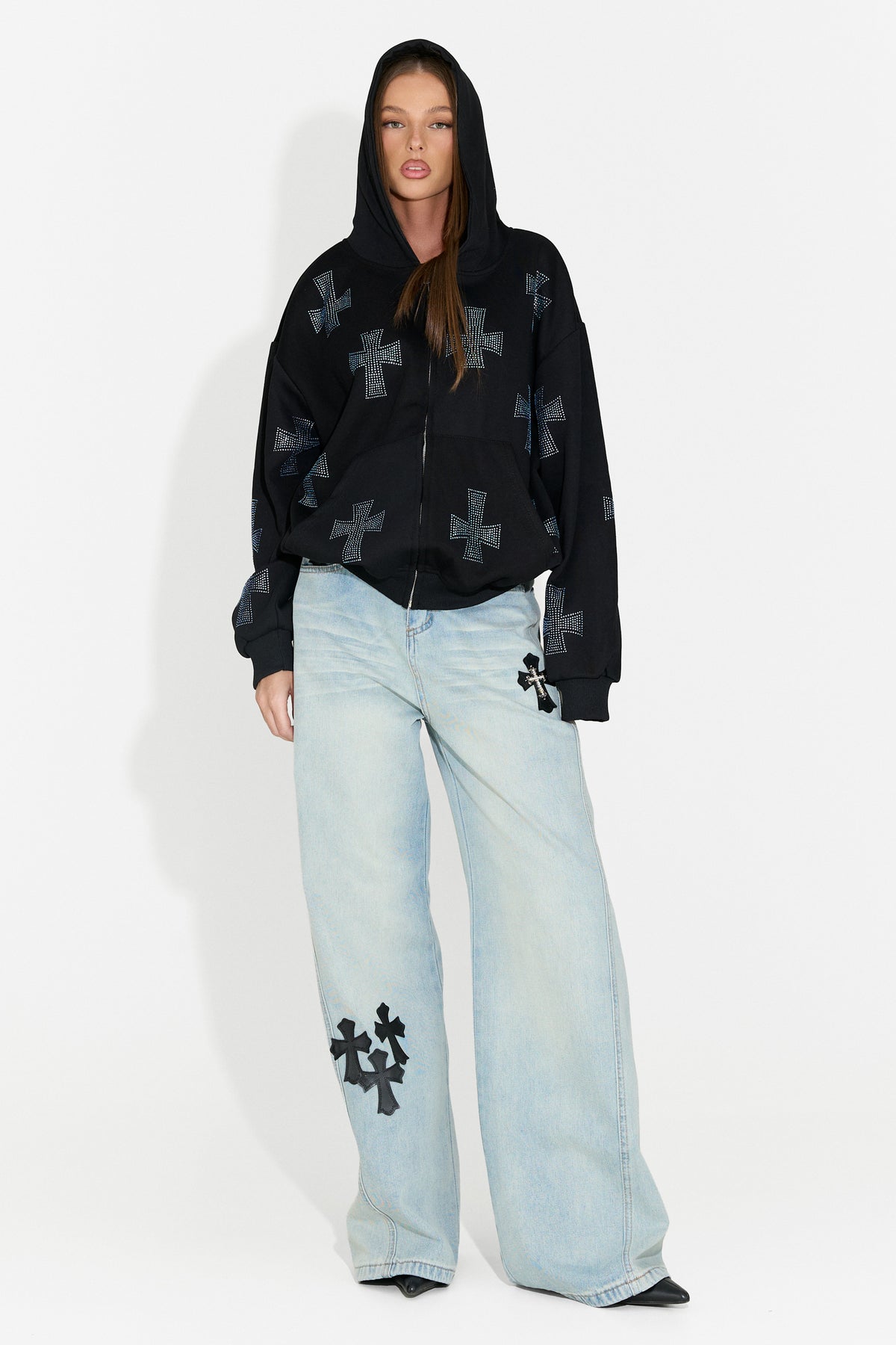 Hanorac dama casual negru Hancy Bogas