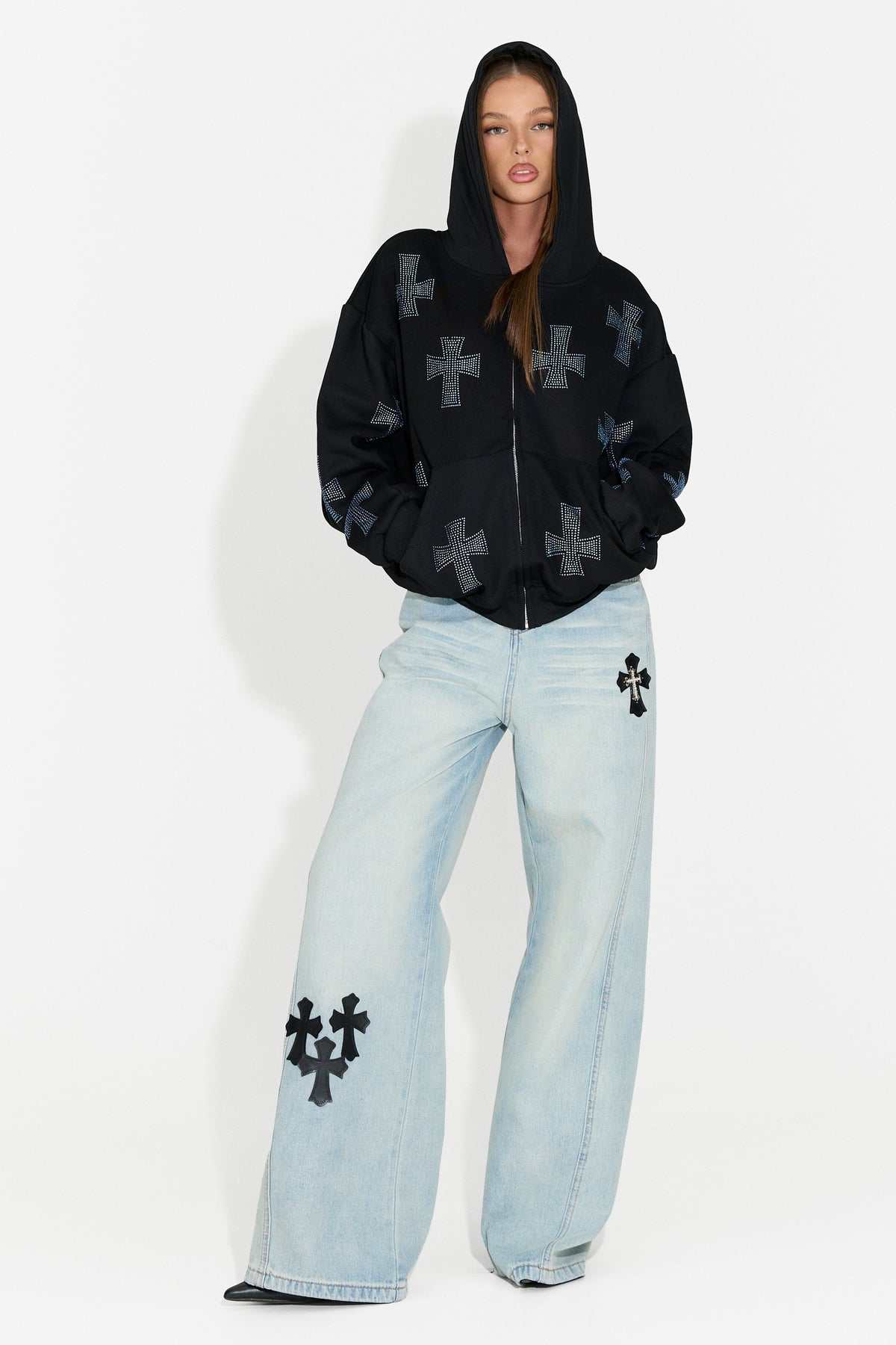 Hanorac dama casual negru Hancy Bogas