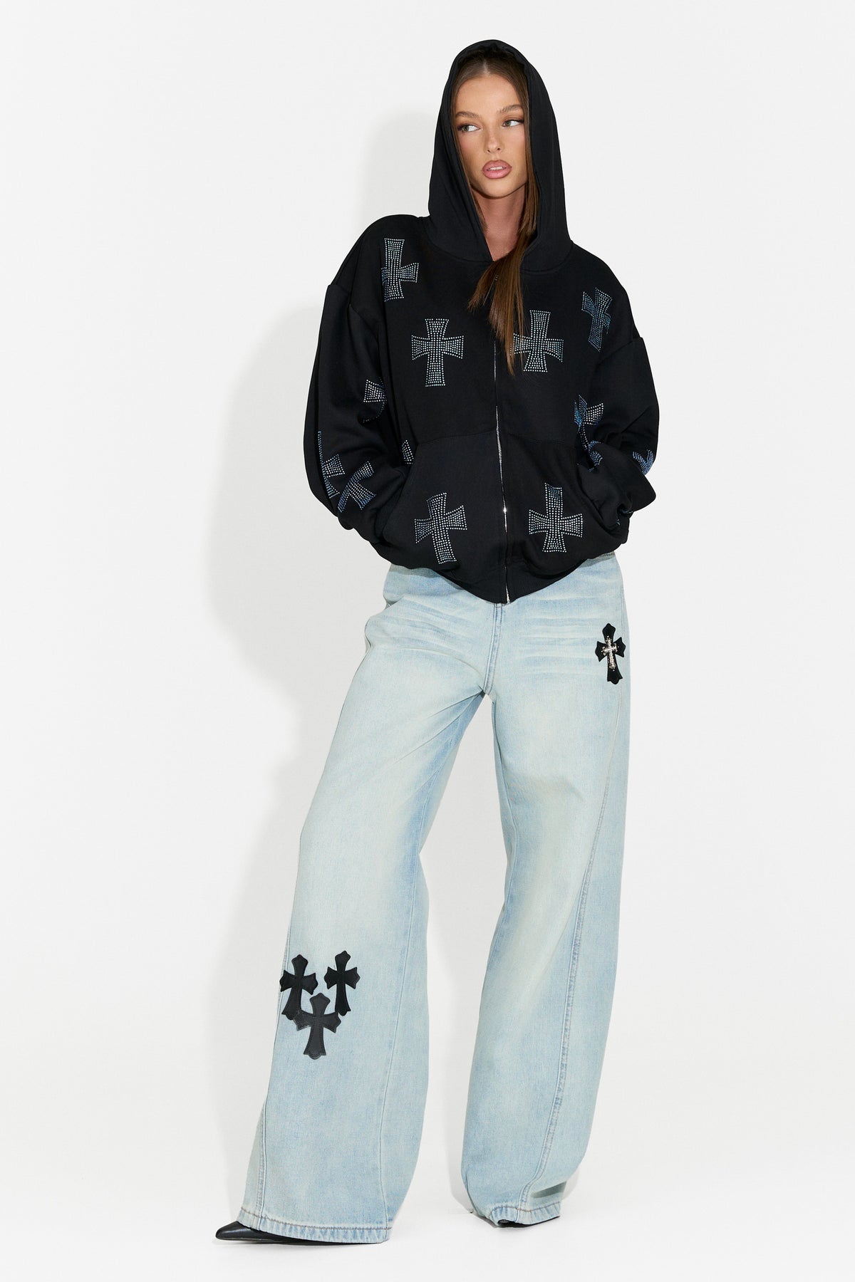 Hanorac dama casual negru Hancy Bogas