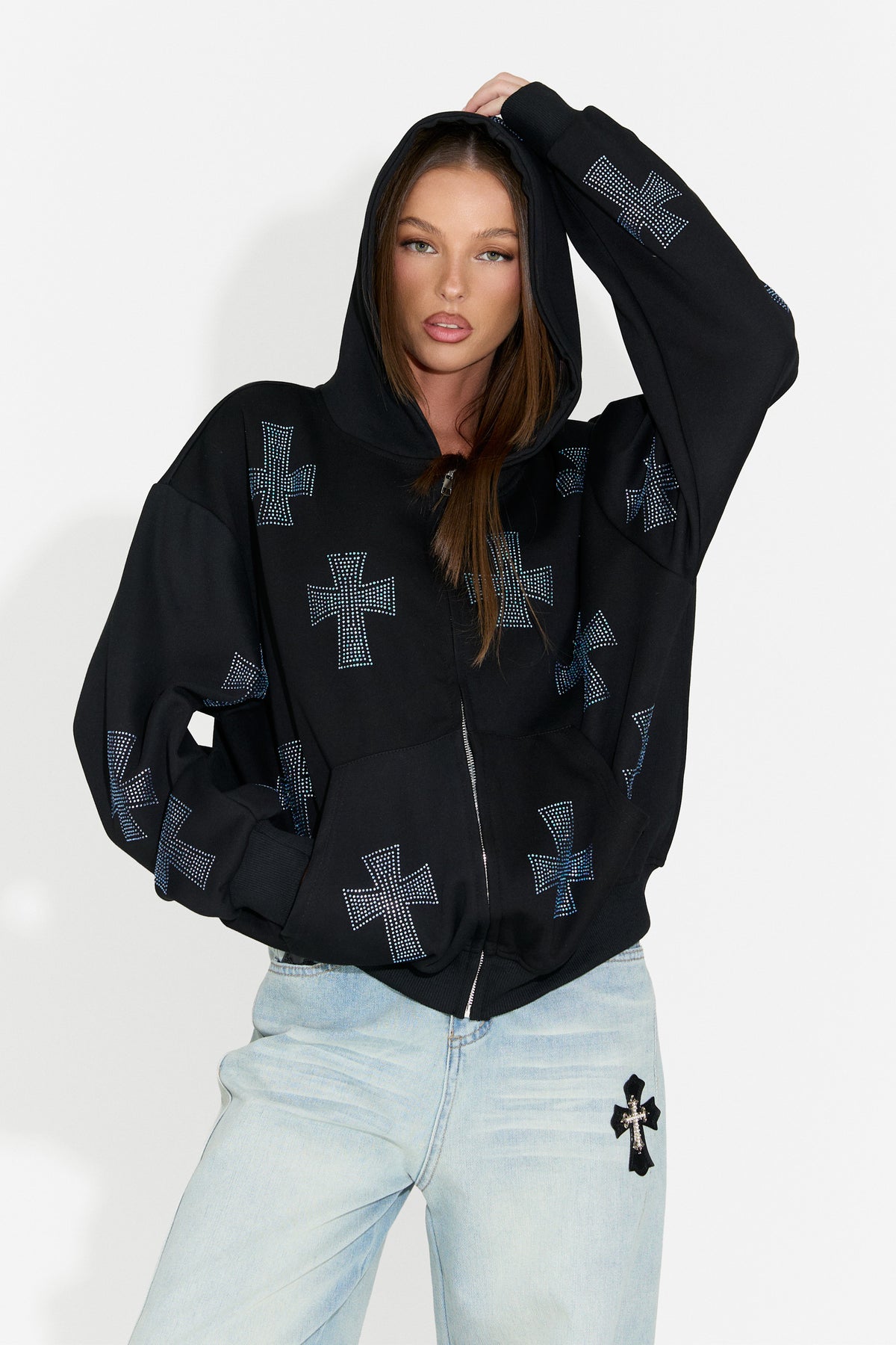 Hanorac dama casual negru Hancy Bogas