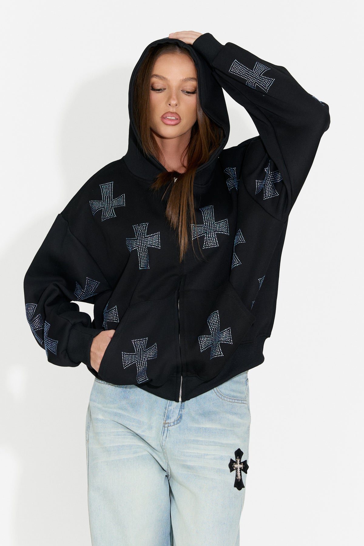 Hanorac dama casual negru Hancy Bogas