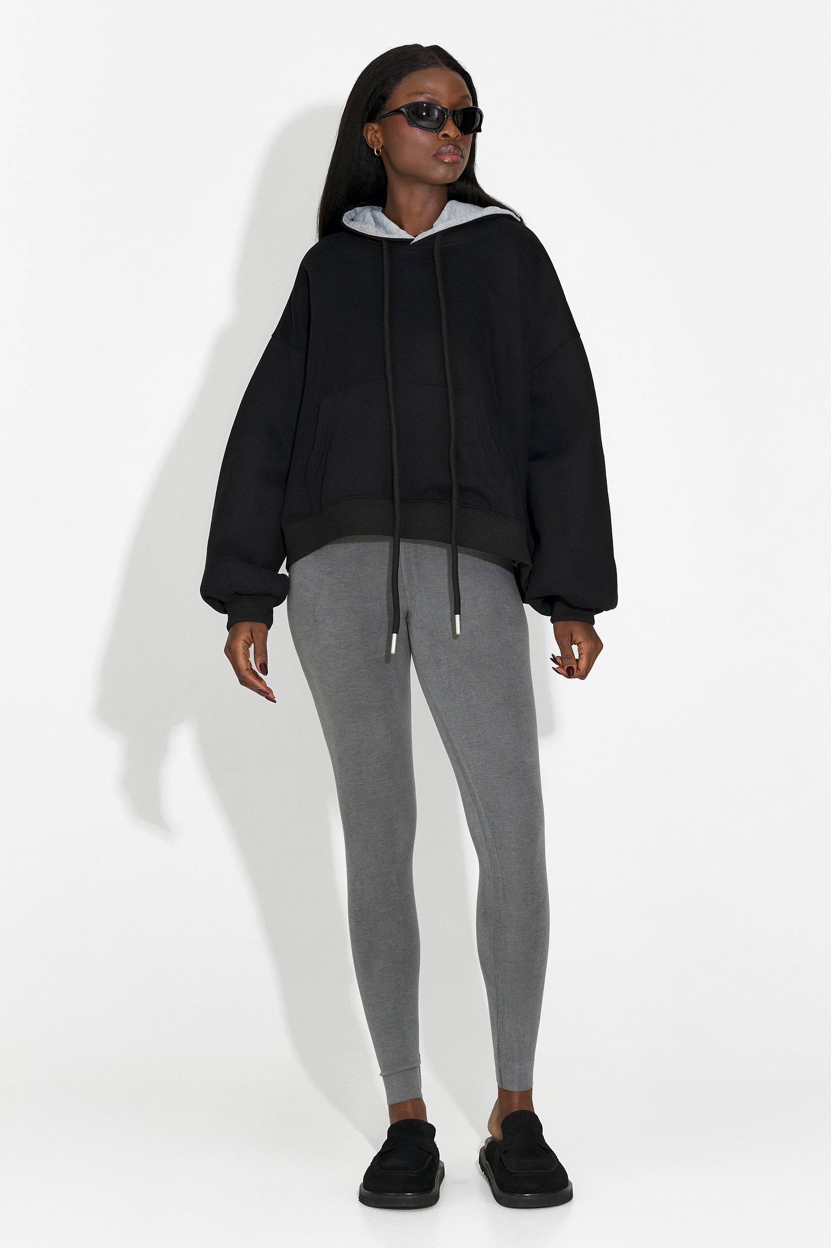 Hanorac dama casual negru Loravia Bogas