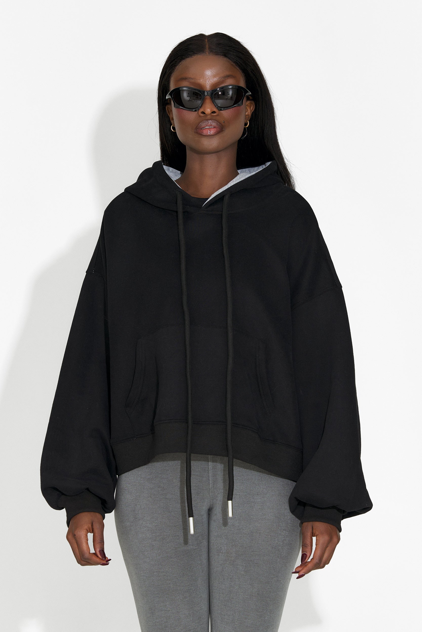 Hanorac dama casual negru Loravia Bogas