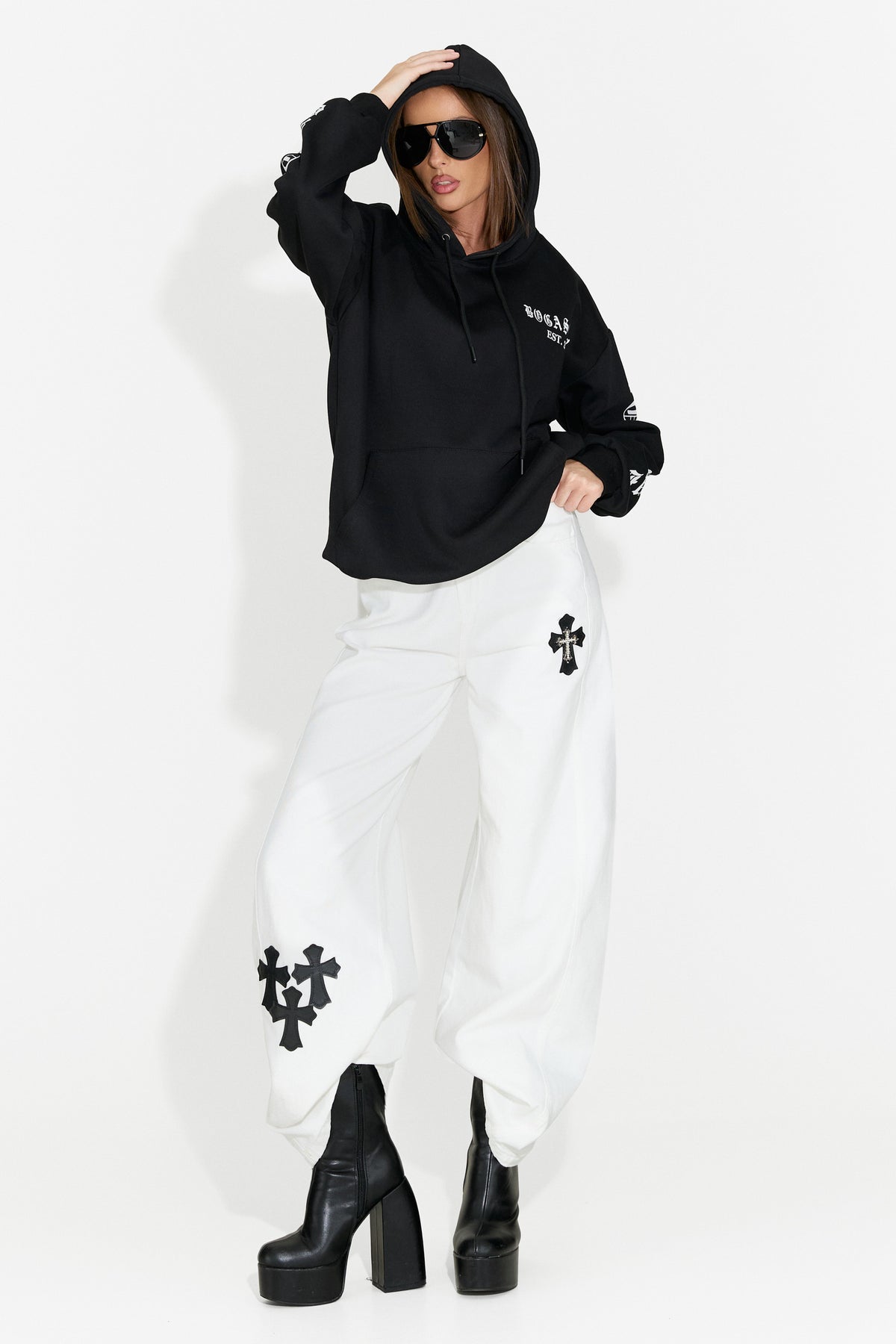 Hanorac dama casual negru Perdela Bogas