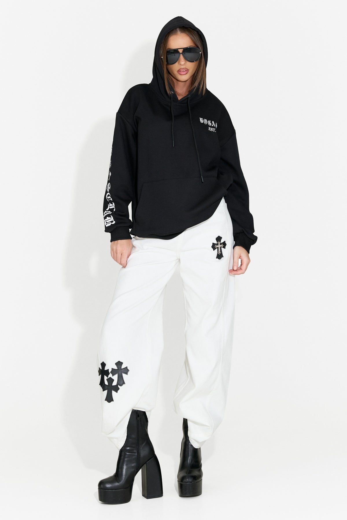 Hanorac dama casual negru Perdela Bogas
