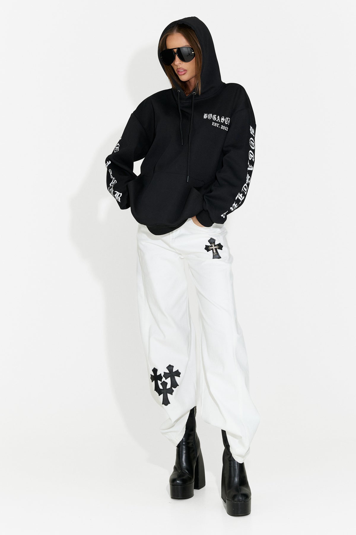 Hanorac dama casual negru Perdela Bogas