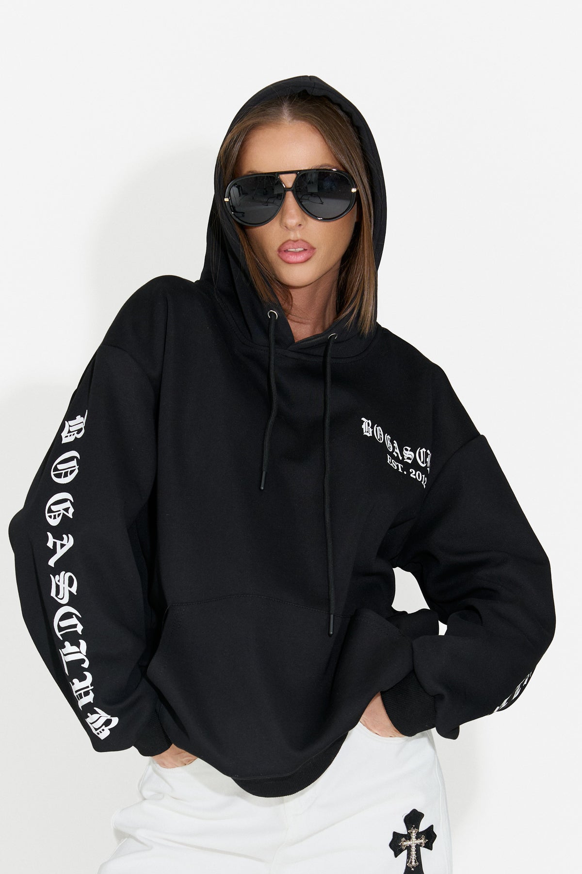 Hanorac dama casual negru Perdela Bogas