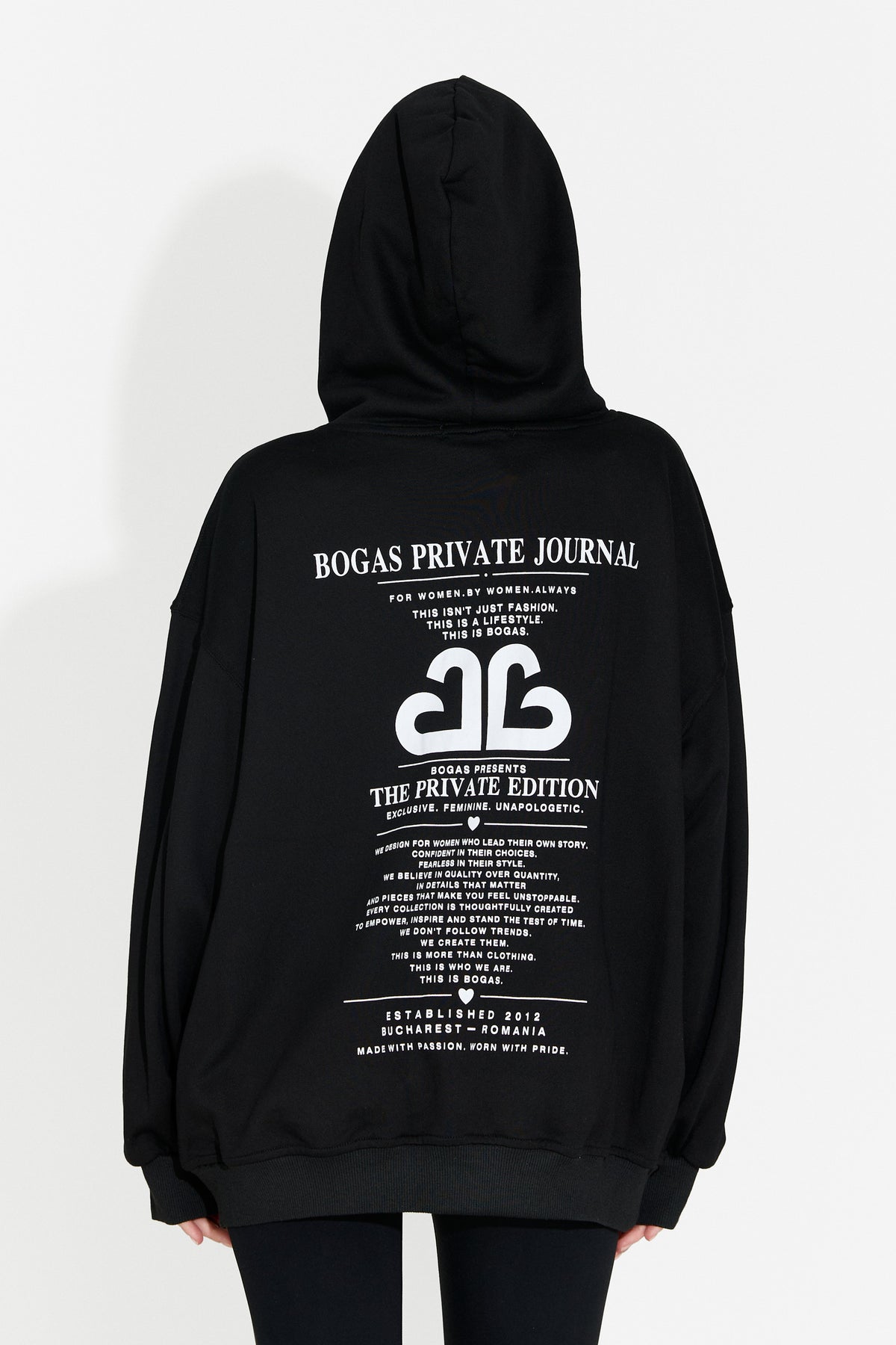 Hanorac dama casual negru Rates Bogas, imaginea 1 din 8