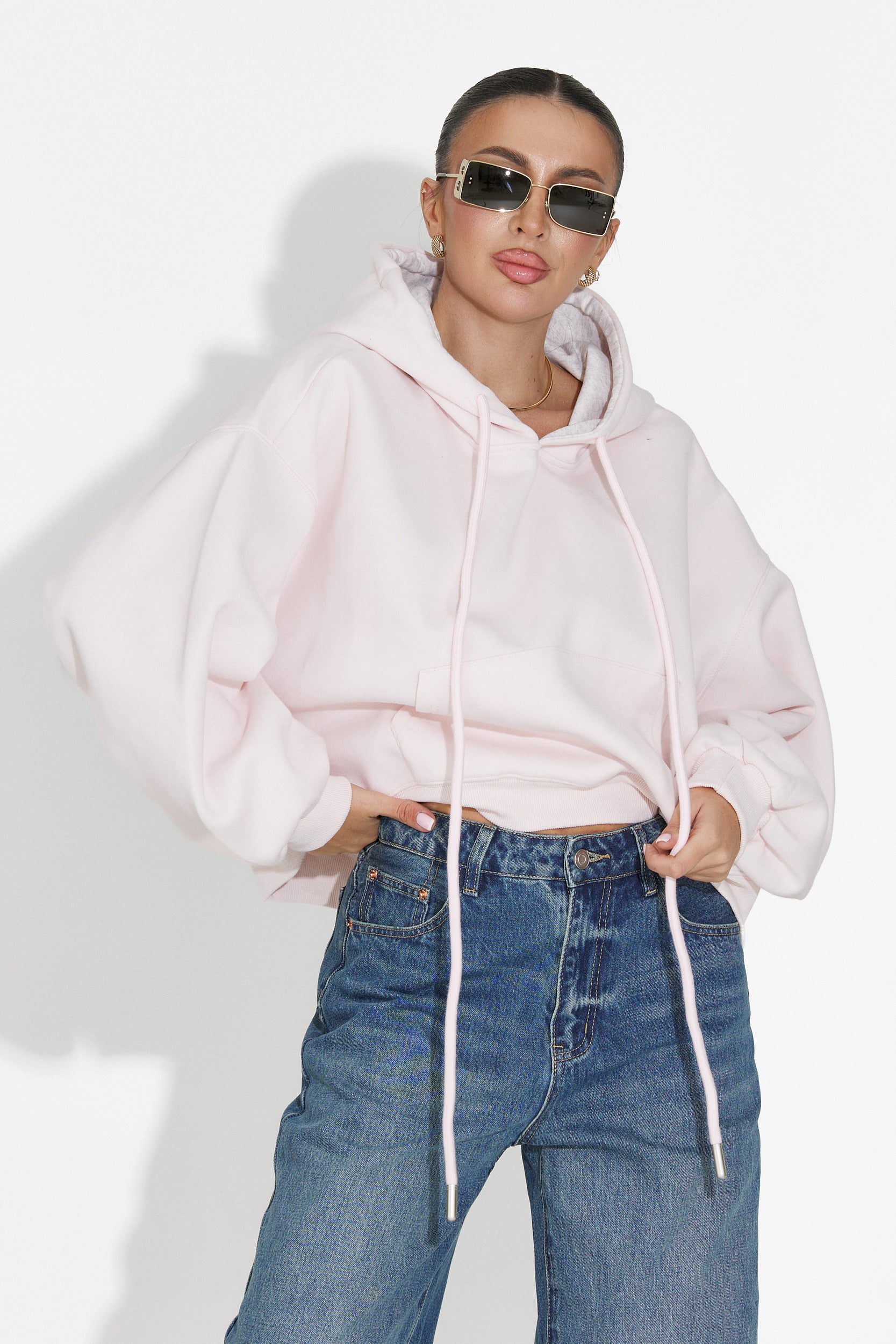 Hanorac dama casual roz Loravia Bogas