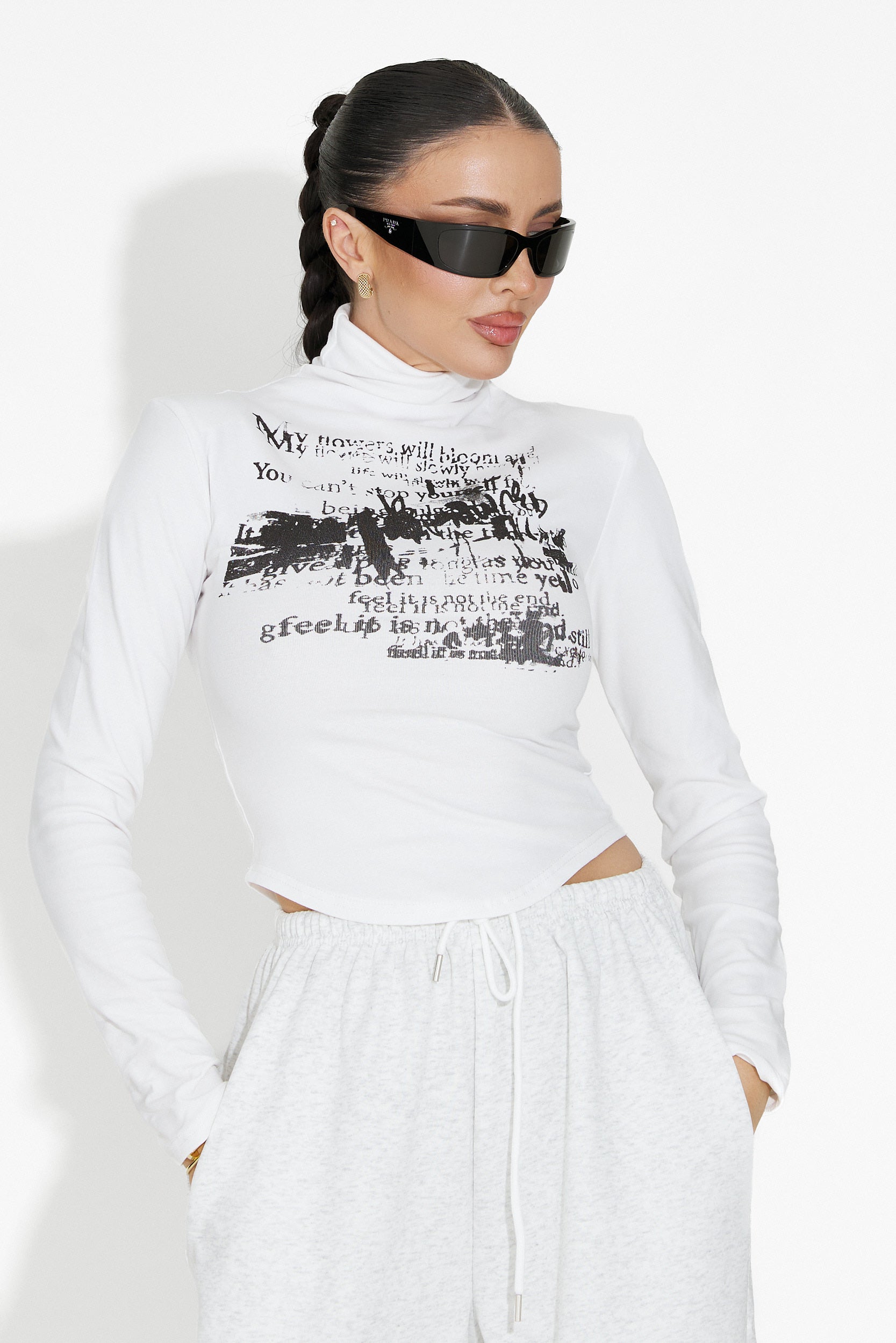 Helanca dama casual alba Fenalya Bogas