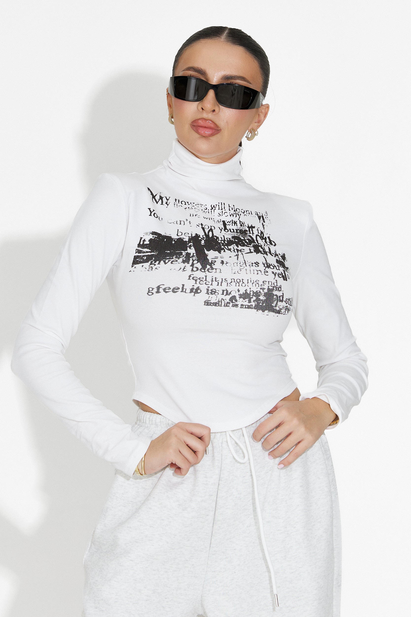 Helanca dama casual alba Fenalya Bogas