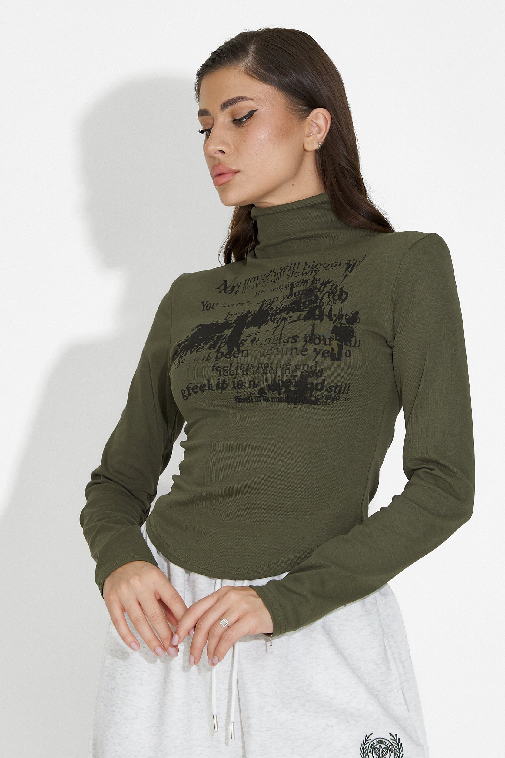 Fenalya Bogas Casual Khaki Ladies Sweater