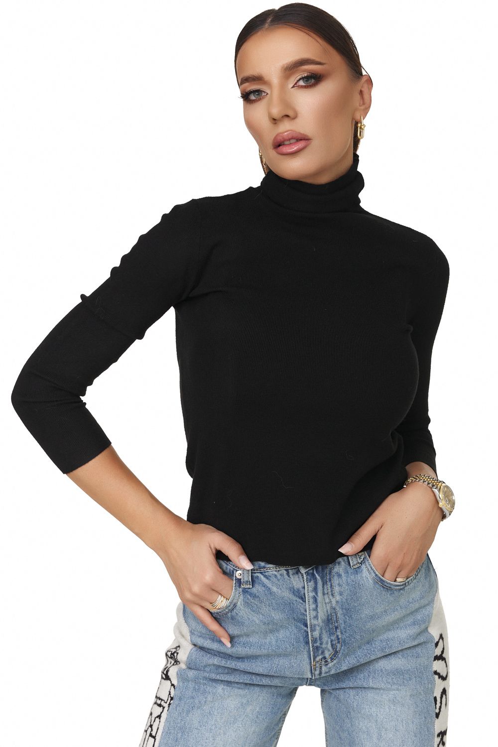 Helanca dama casual neagra Deliso Bogas