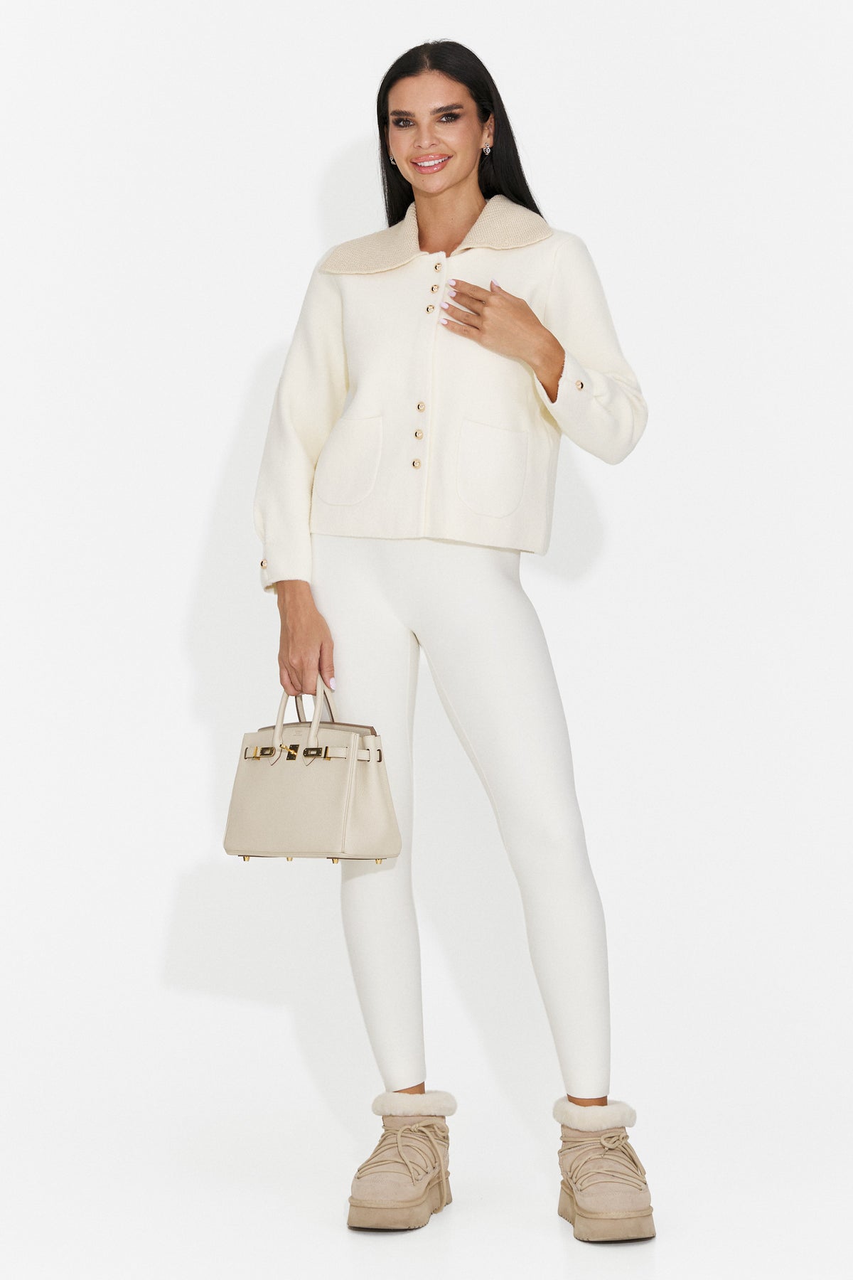 Jacheta casual crem Vavityra Bogas