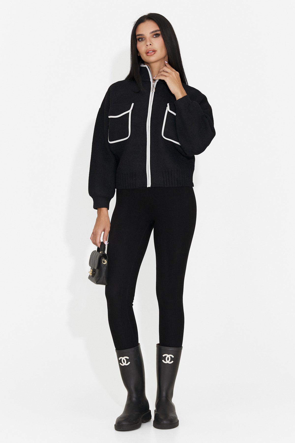 Jacheta casual neagra Hamilola Bogas
