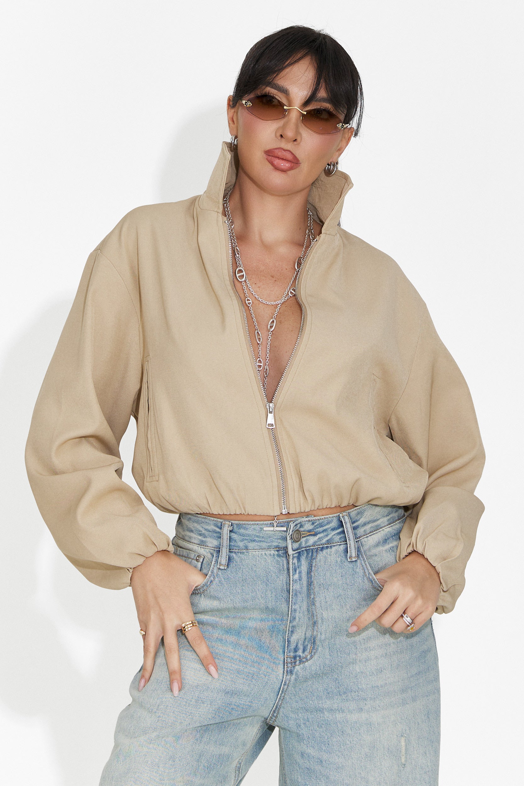 Jacheta dama casual bej Giona Bogas