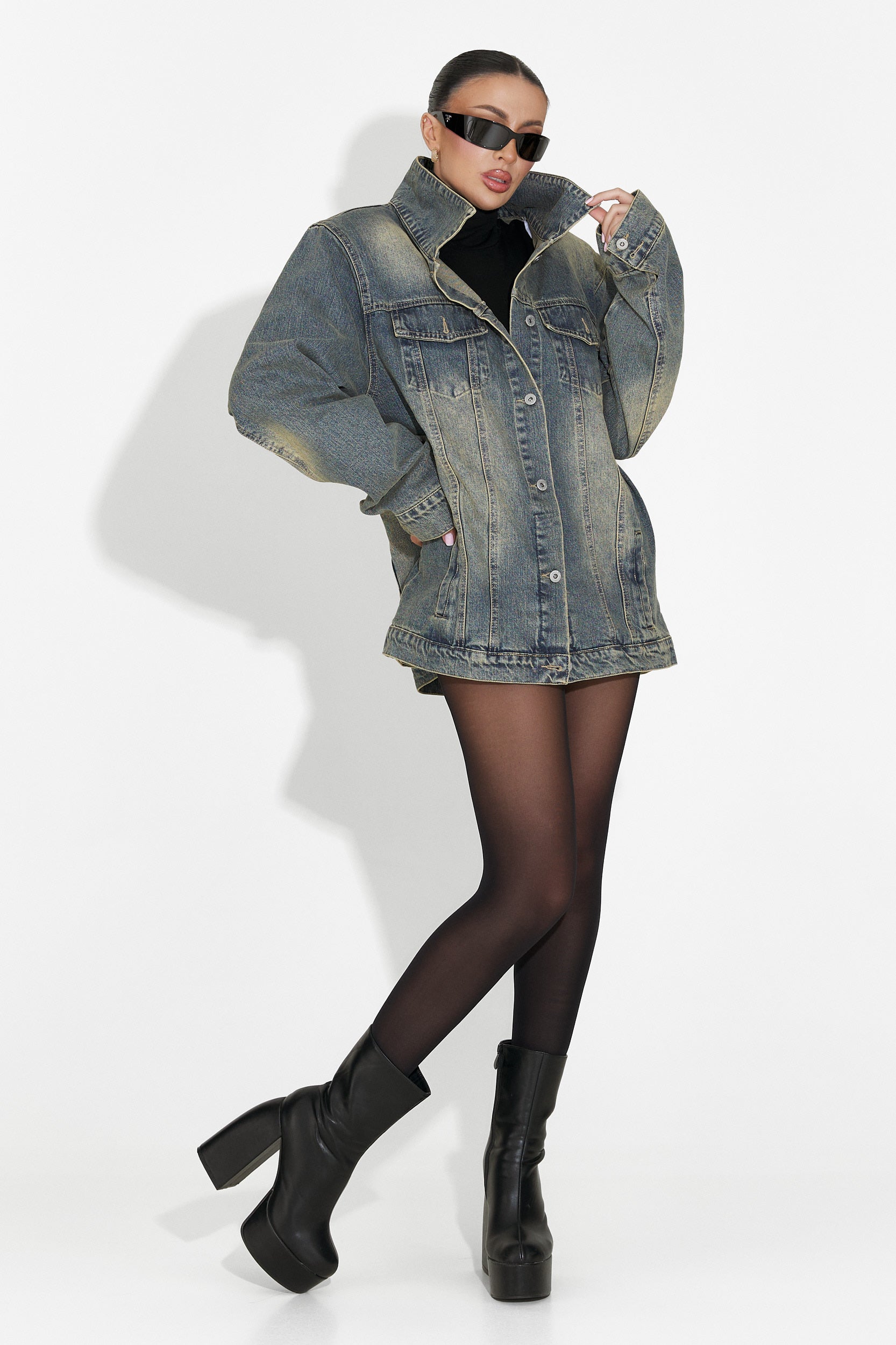 Jacheta dama casual bleu Hazelia Bogas