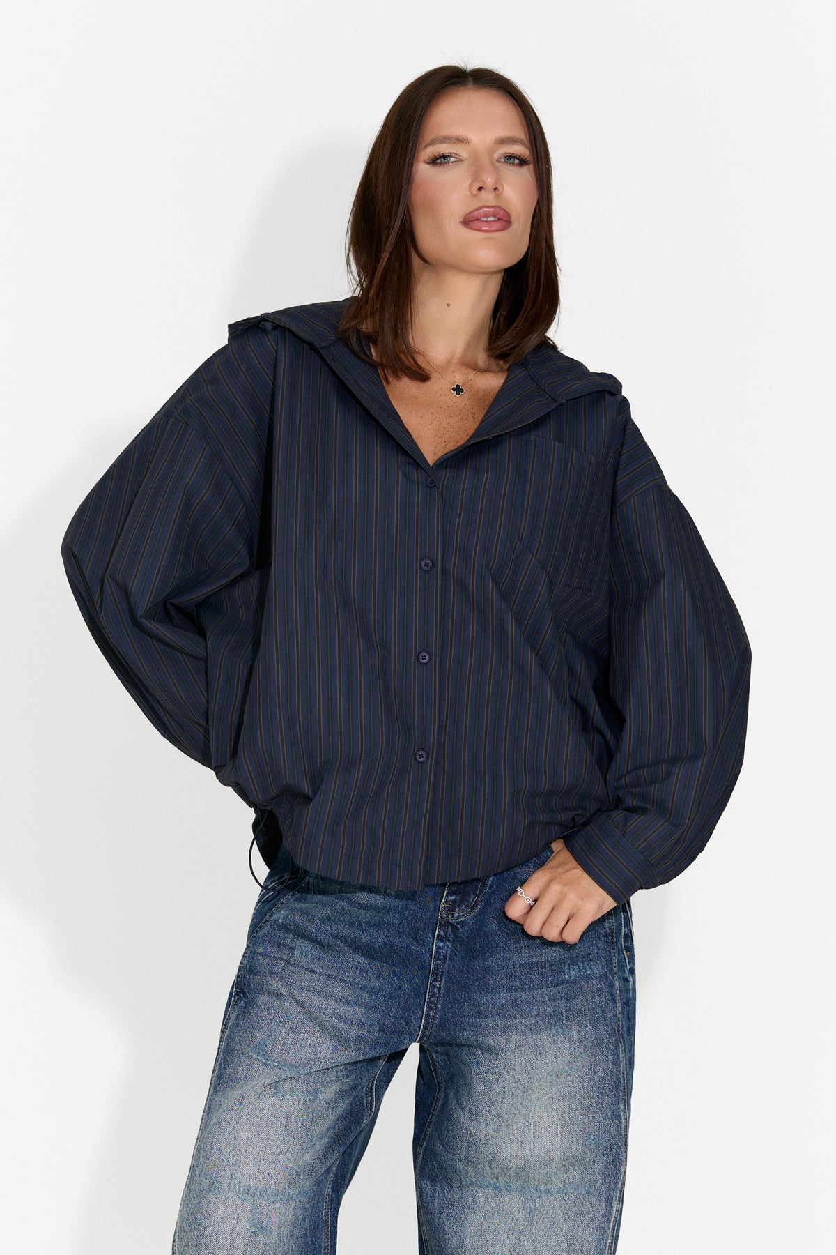 Jacheta dama casual bleumarin Bursanty Bogas