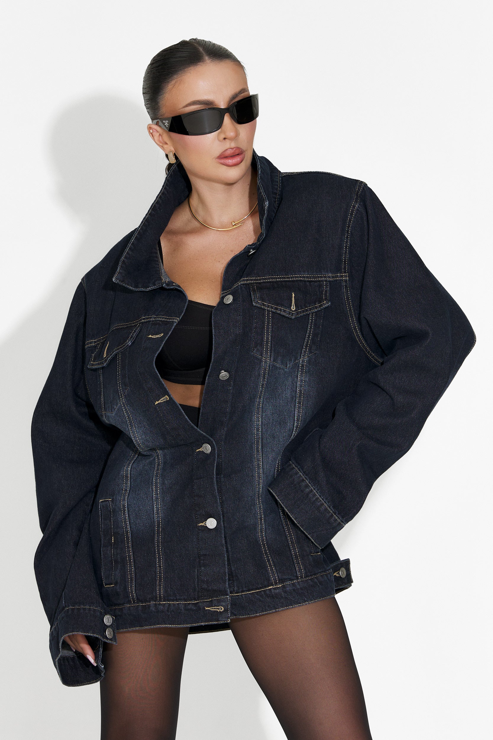 Jacheta dama casual bleumarin Hazelia Bogas