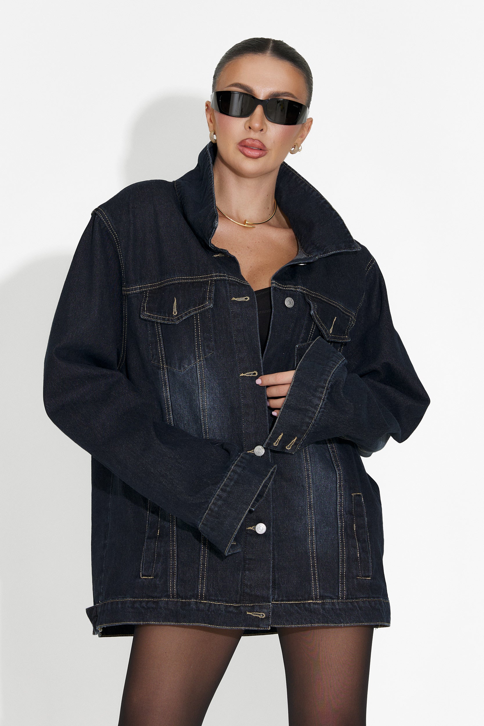 Jacheta dama casual bleumarin Hazelia Bogas