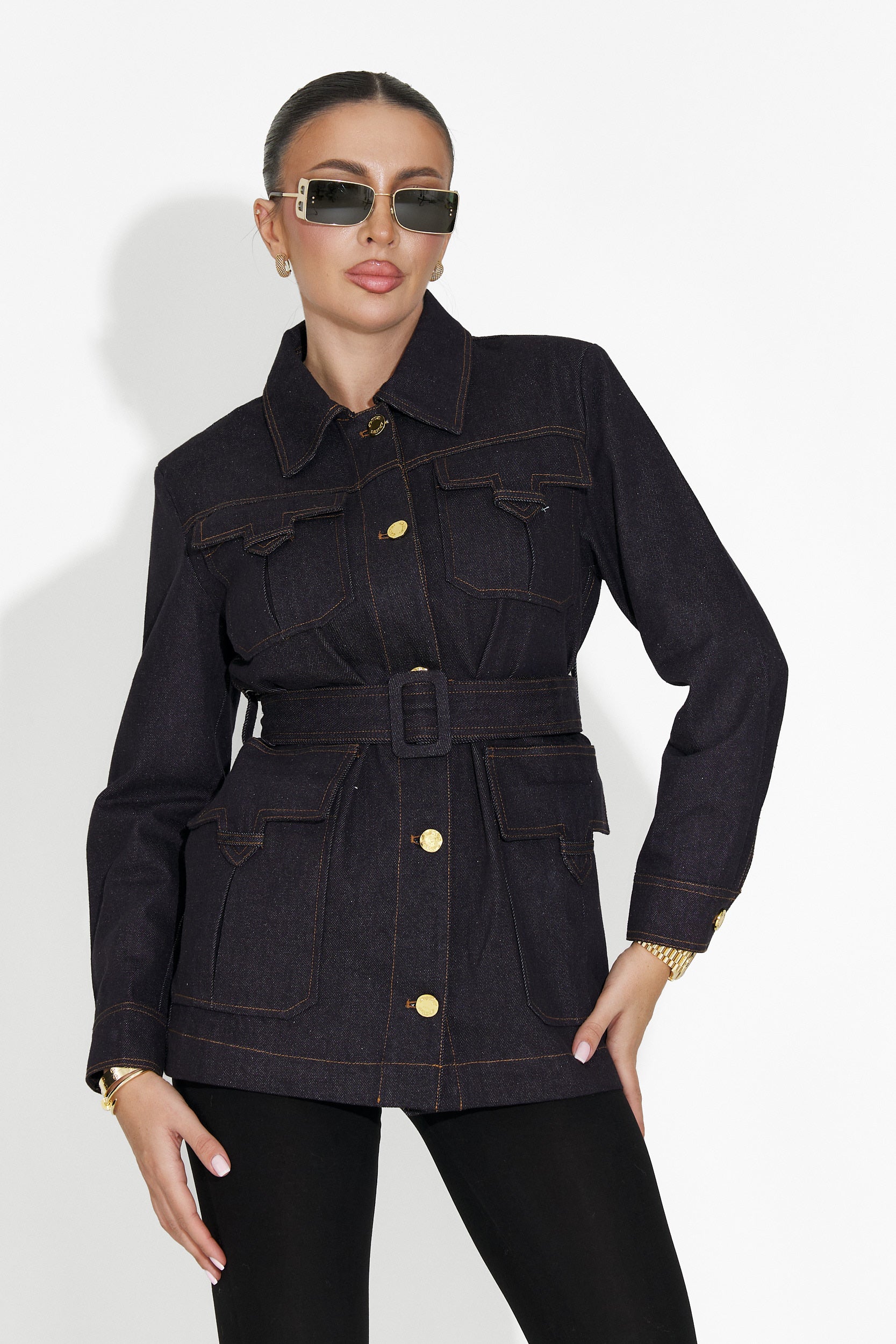 Jacheta dama casual bleumarin Nimora Bogas