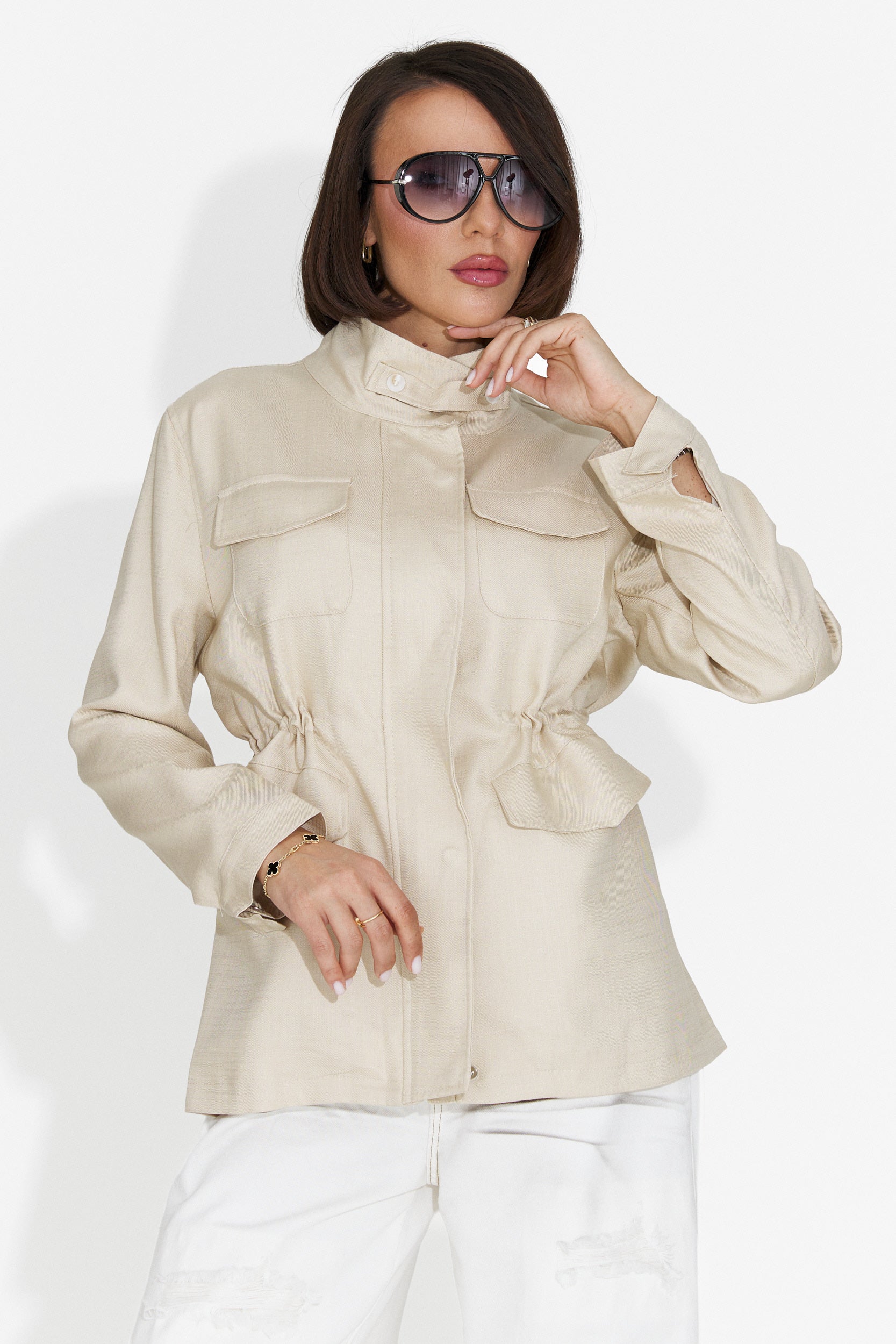 Jacheta dama casual crem Fresia Bogas