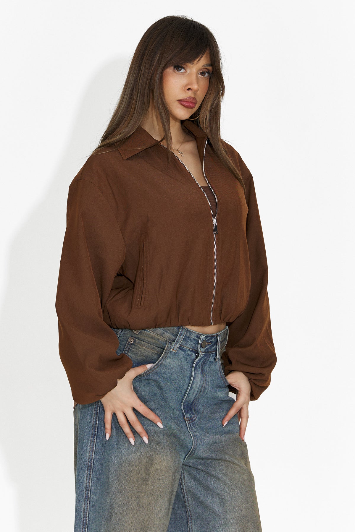 Jacheta dama casual maro Giona Bogas, imaginea 3 din 6