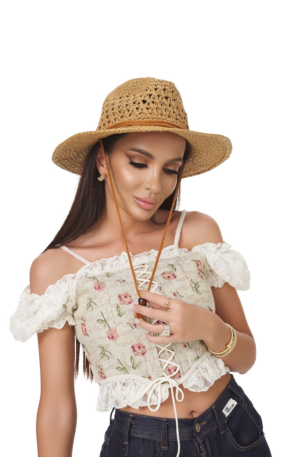 Rhode Bogas brown casual ladies hats