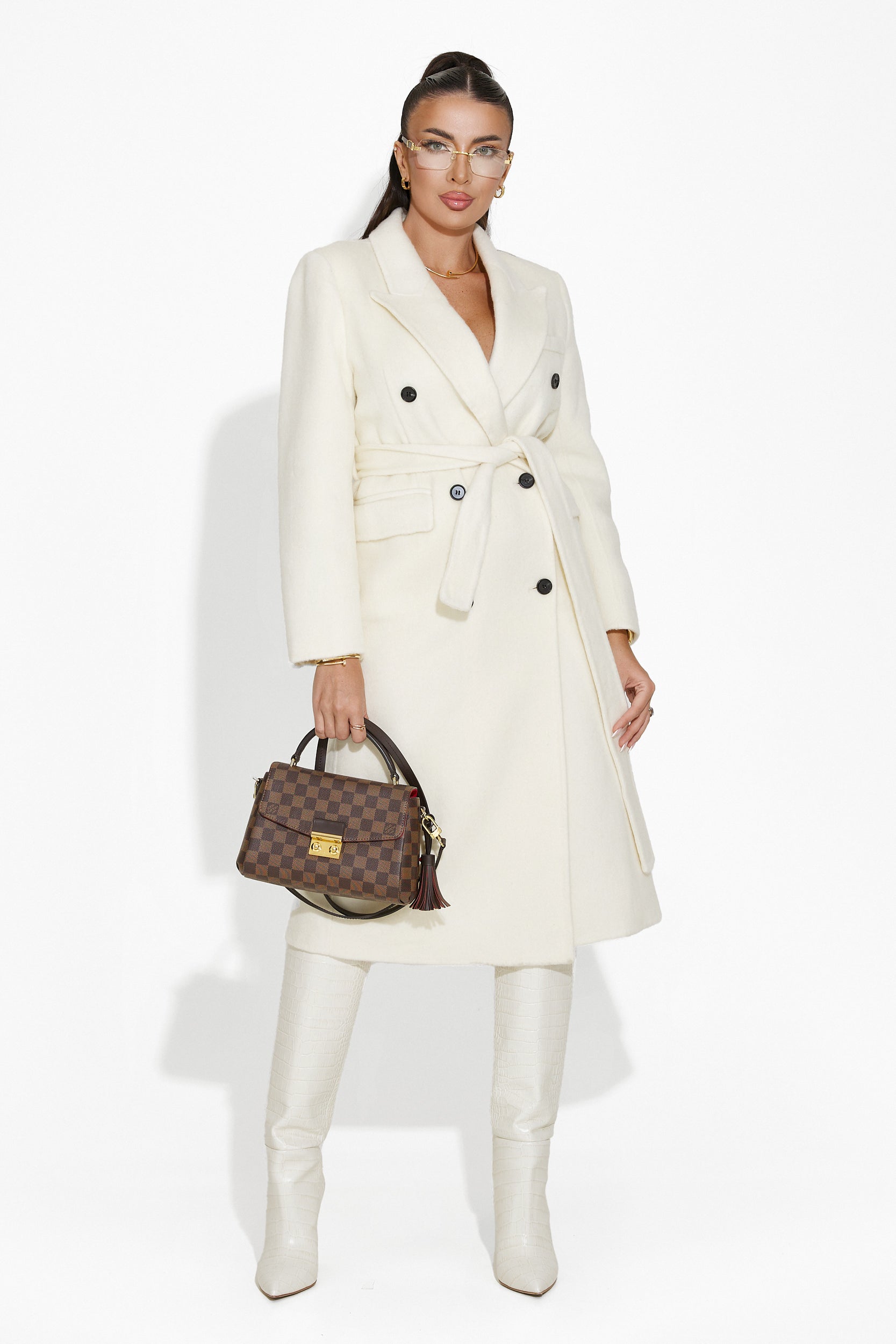 Elegant Beige Ardela Bogas Women's Coat