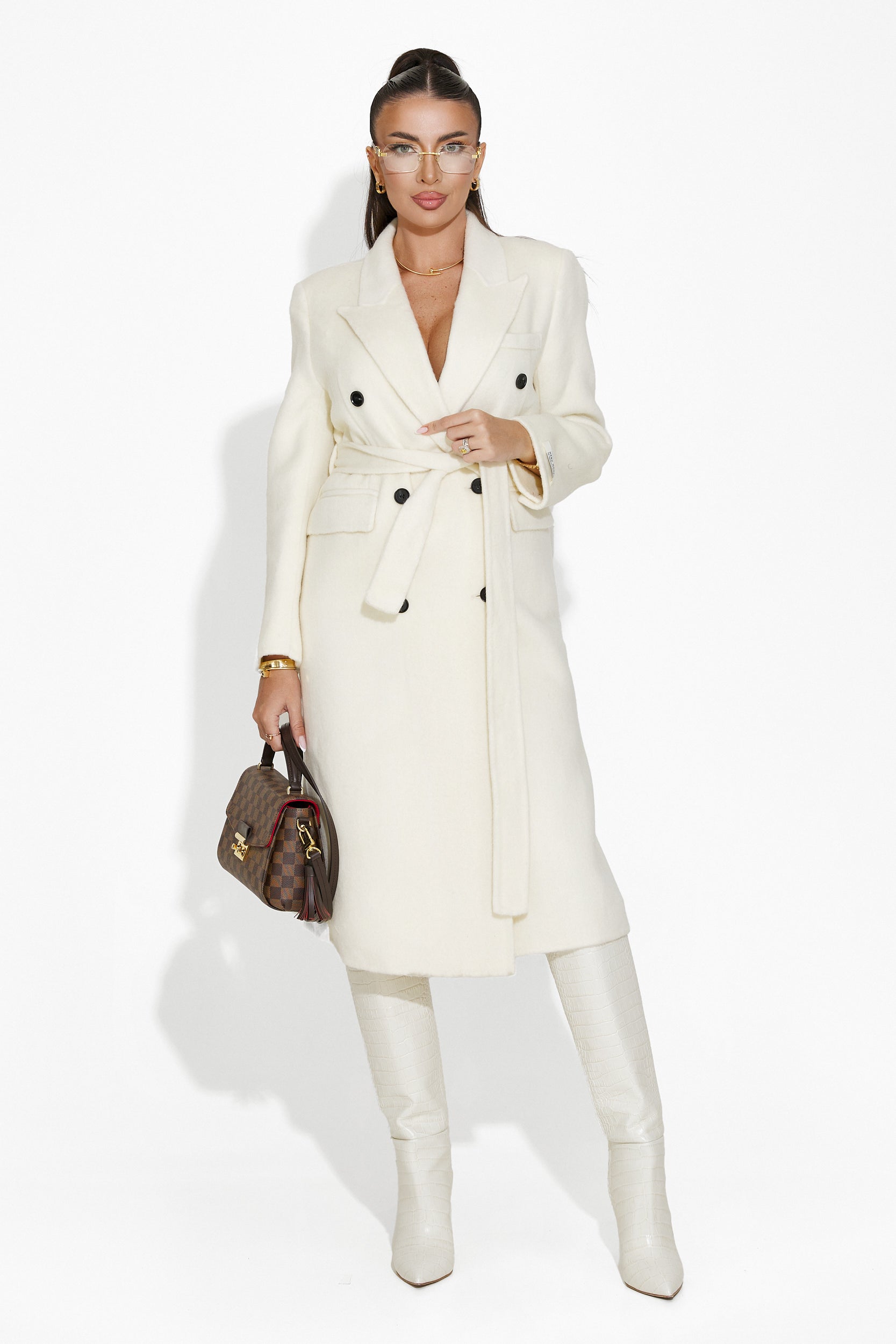 Elegant Beige Ardela Bogas Women's Coat