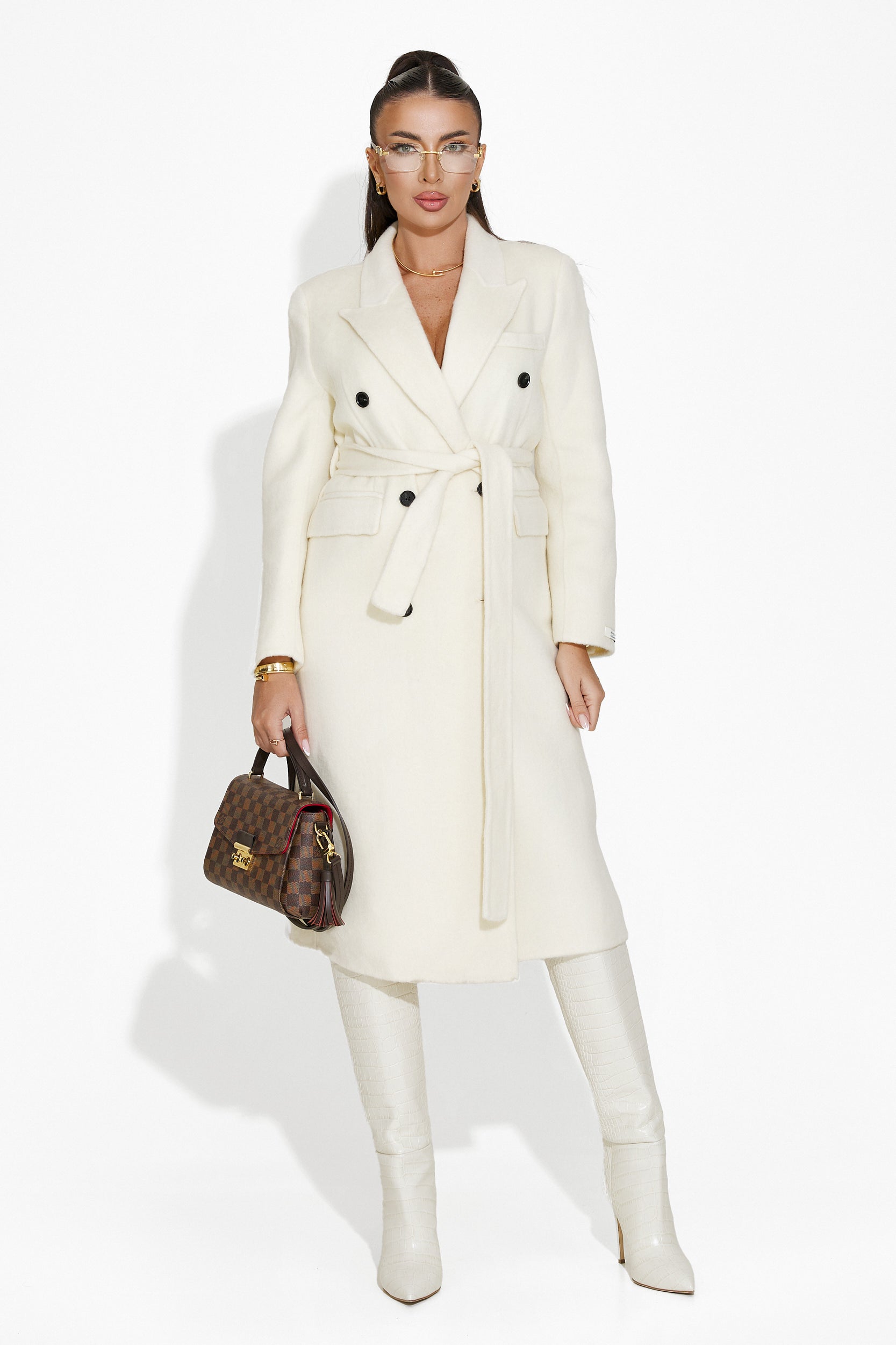 Elegant Beige Ardela Bogas Women's Coat