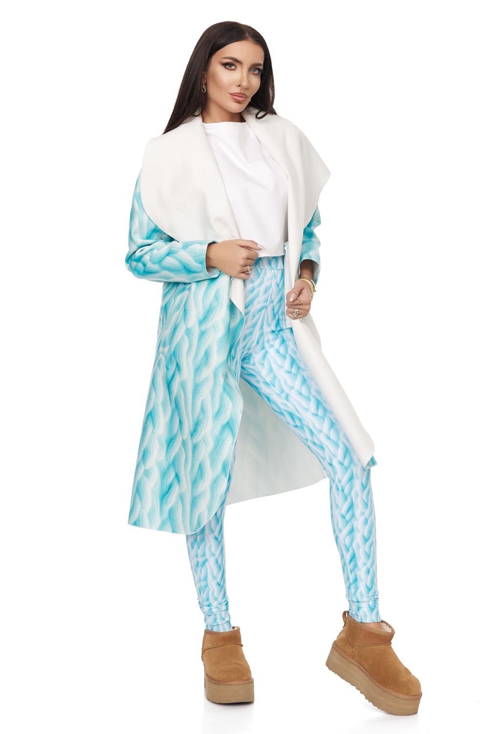 Harmosy Bogas elegant blue ladies coat