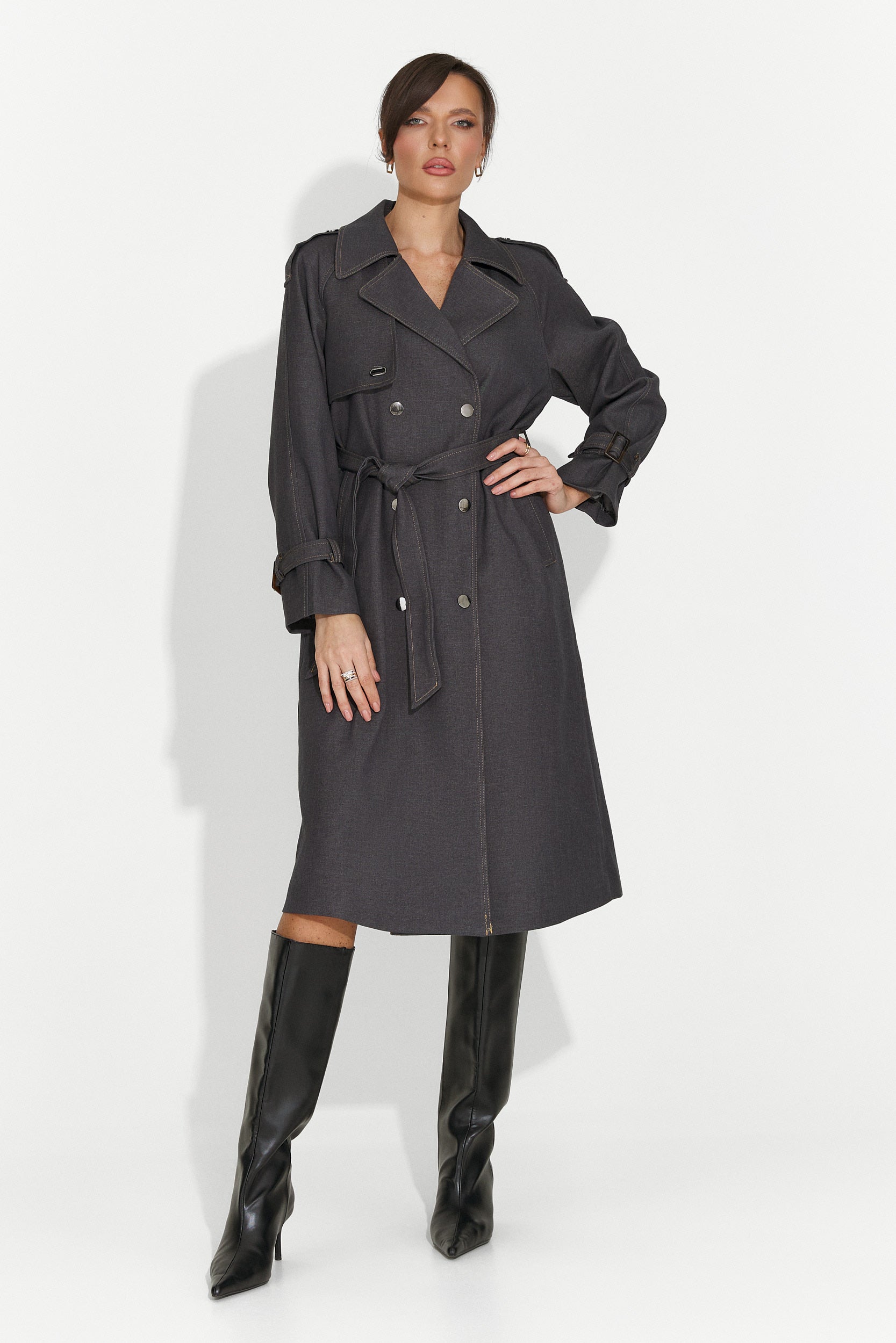 Palton dama elegant gri Nuvia Bogas