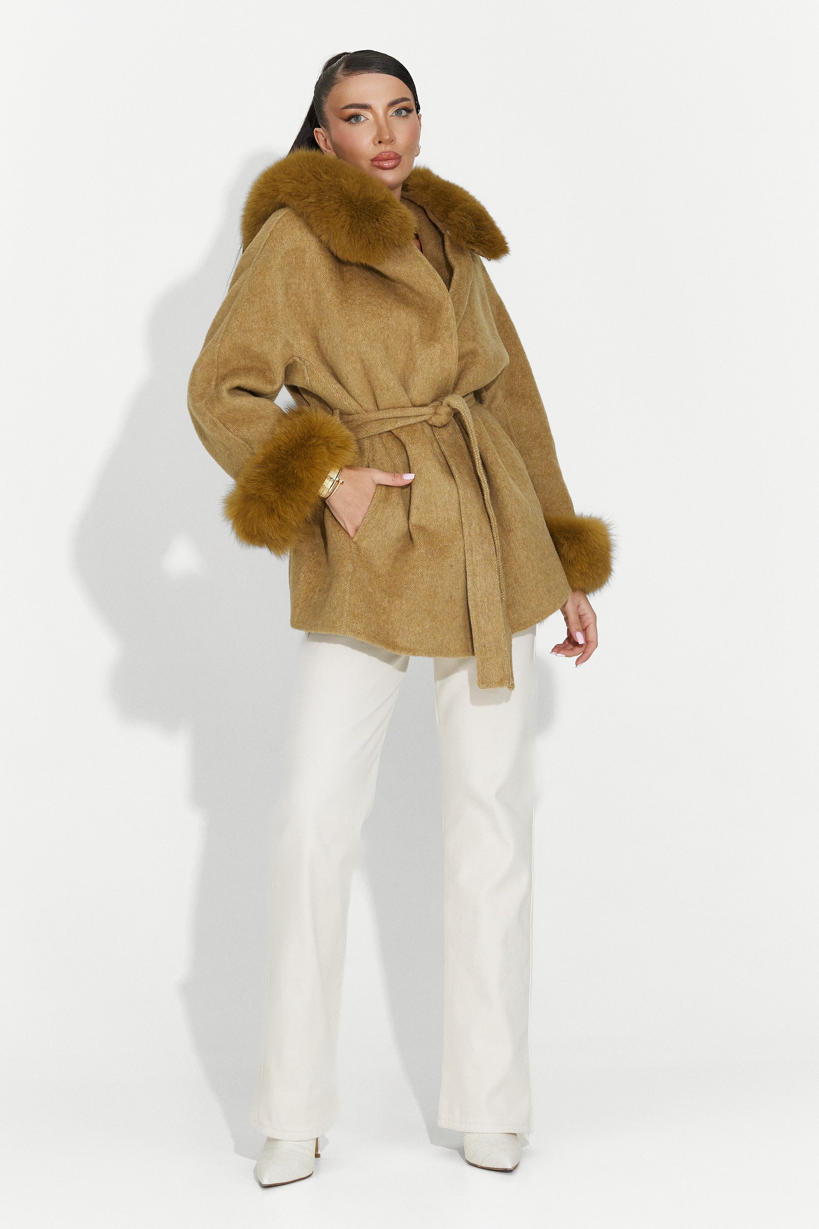 Palton dama elegant maro Betina Bogas