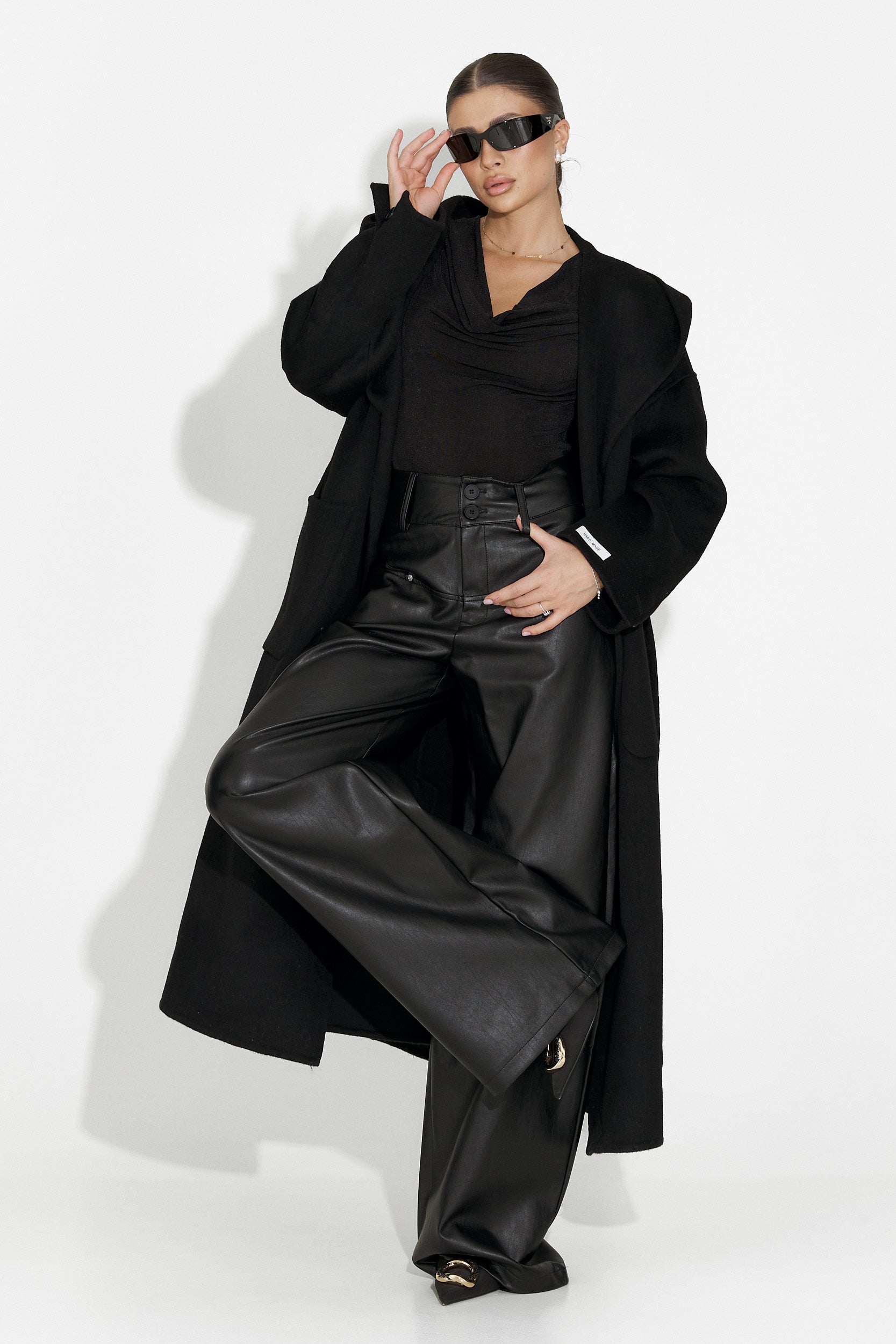 Palton dama elegant negru Carivana Bogas