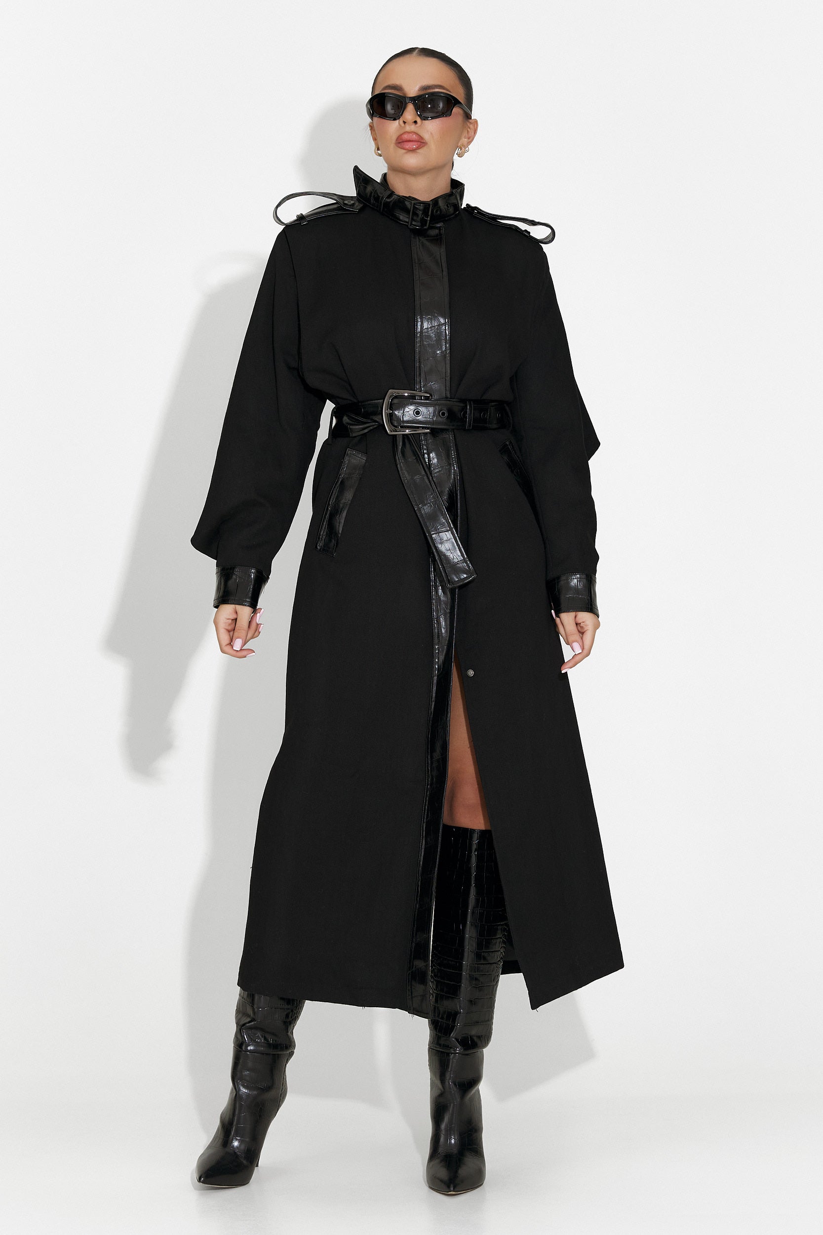 Elegant black Ledava Bogas ladies coat