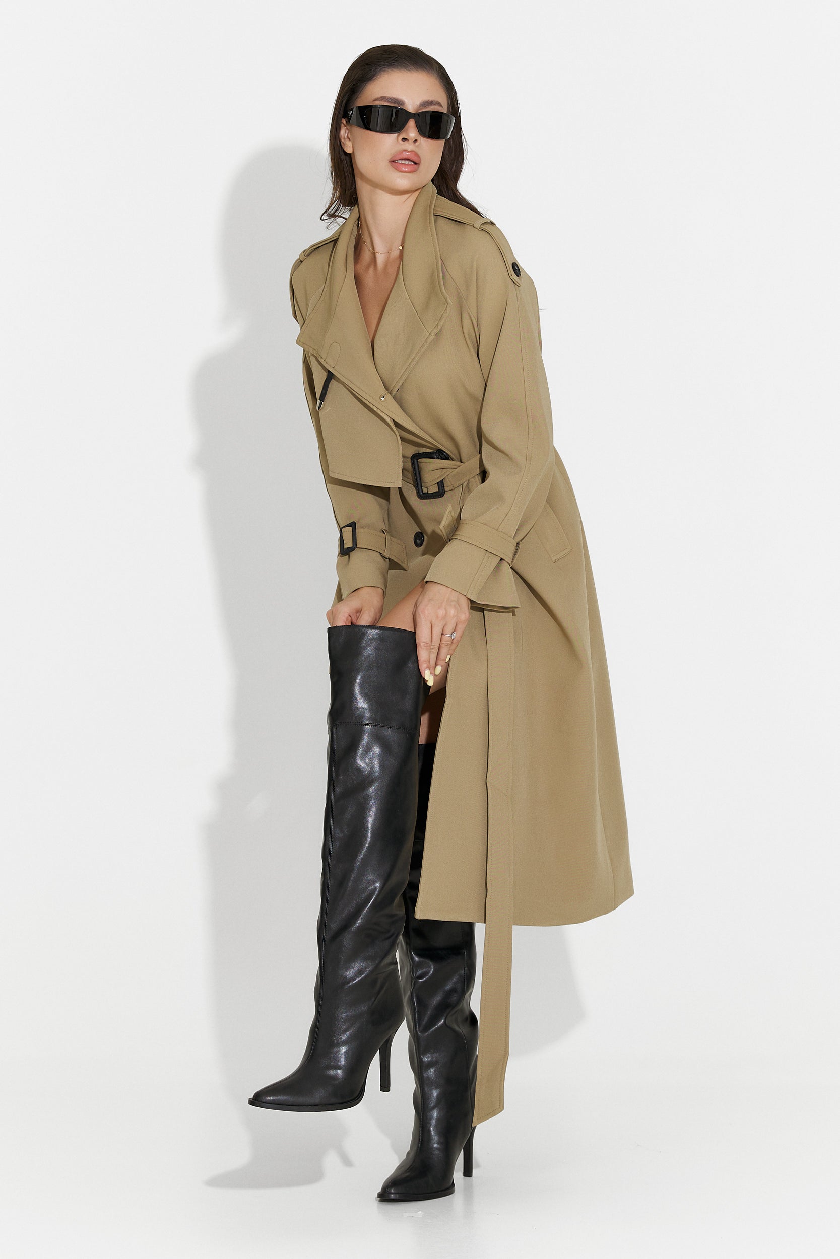 Long brown women's coat Misena Bogas