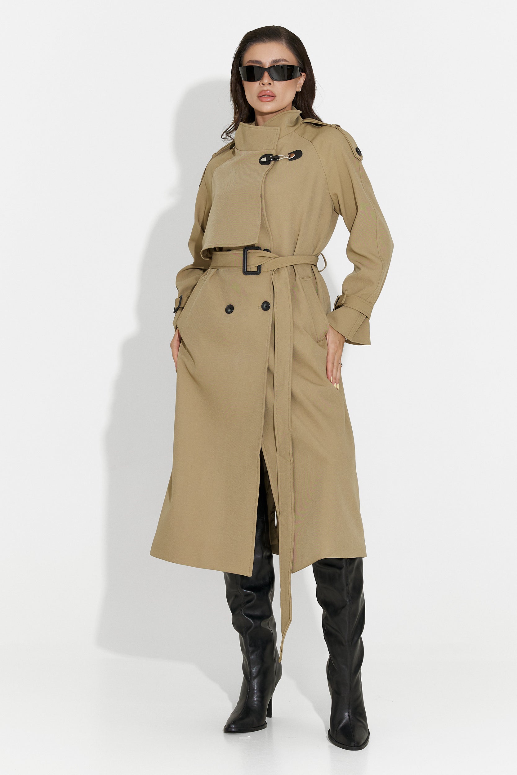 Long brown women's coat Misena Bogas
