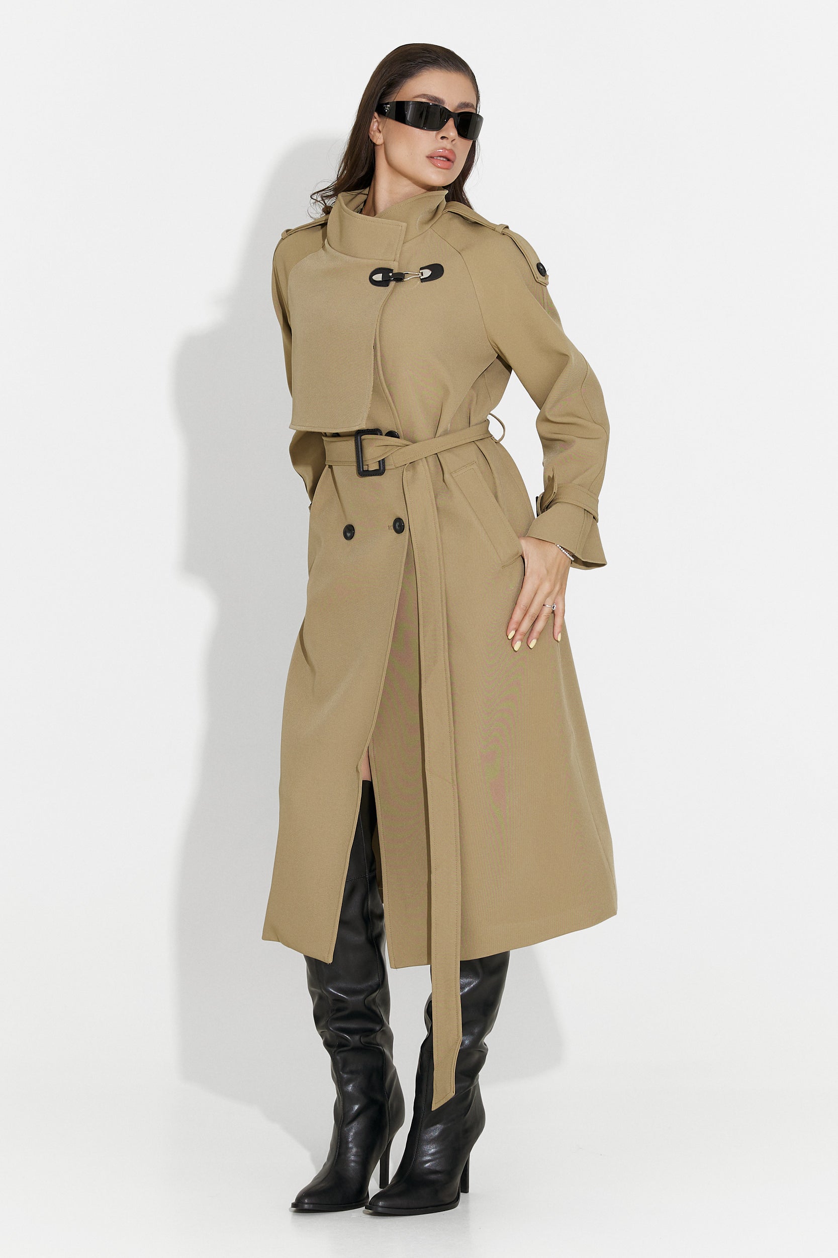 Long brown women's coat Misena Bogas