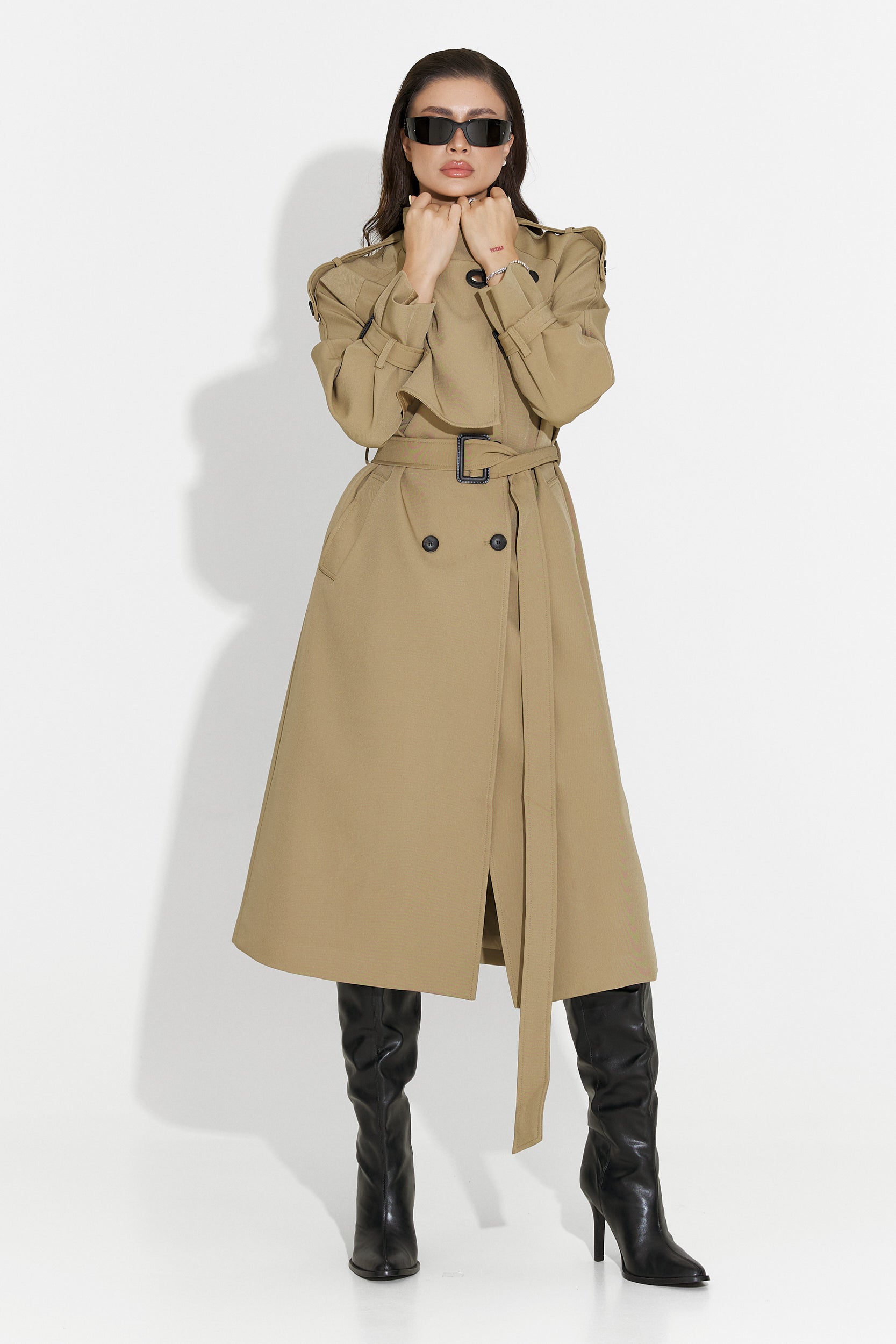 Long brown women's coat Misena Bogas