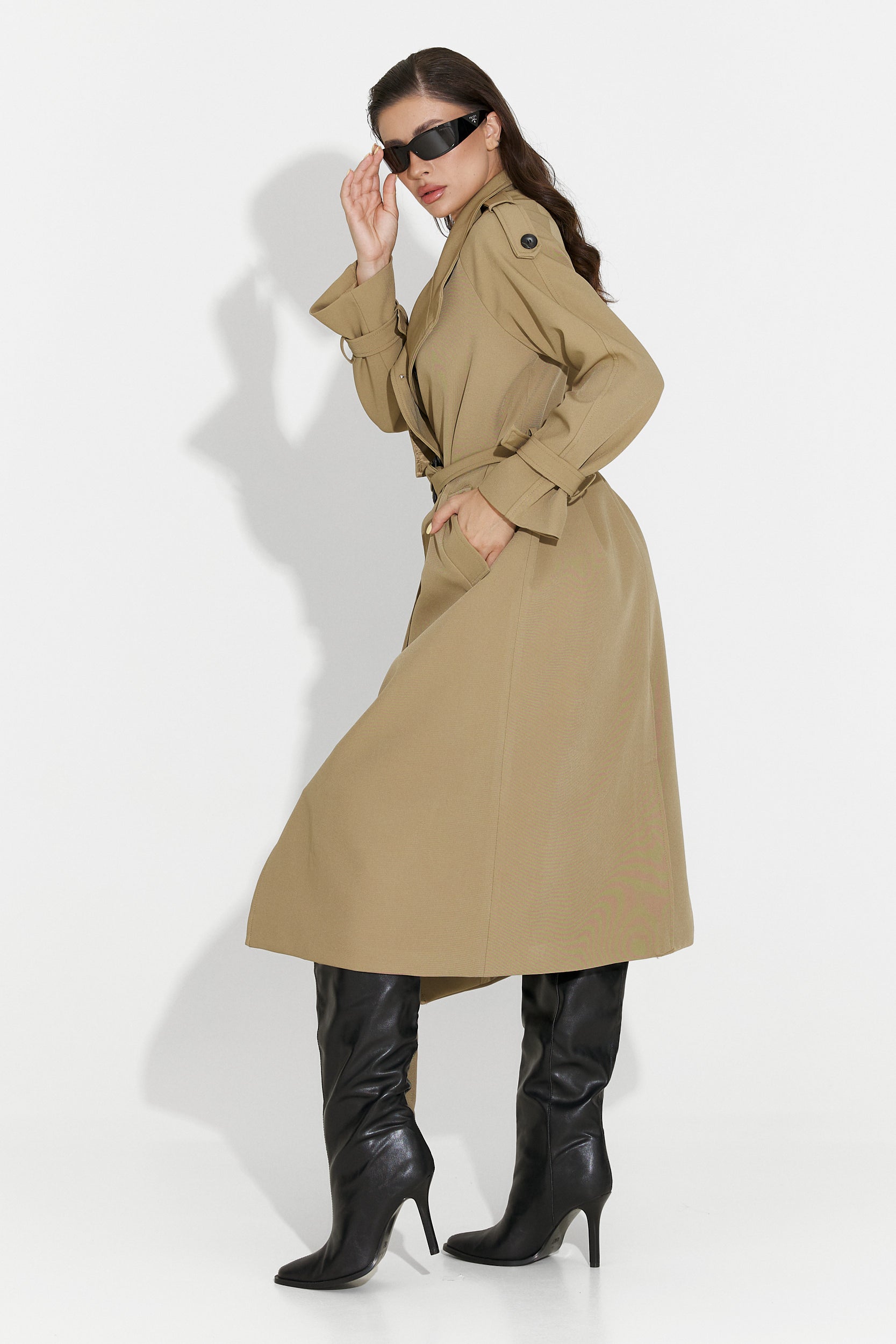 Long brown women's coat Misena Bogas