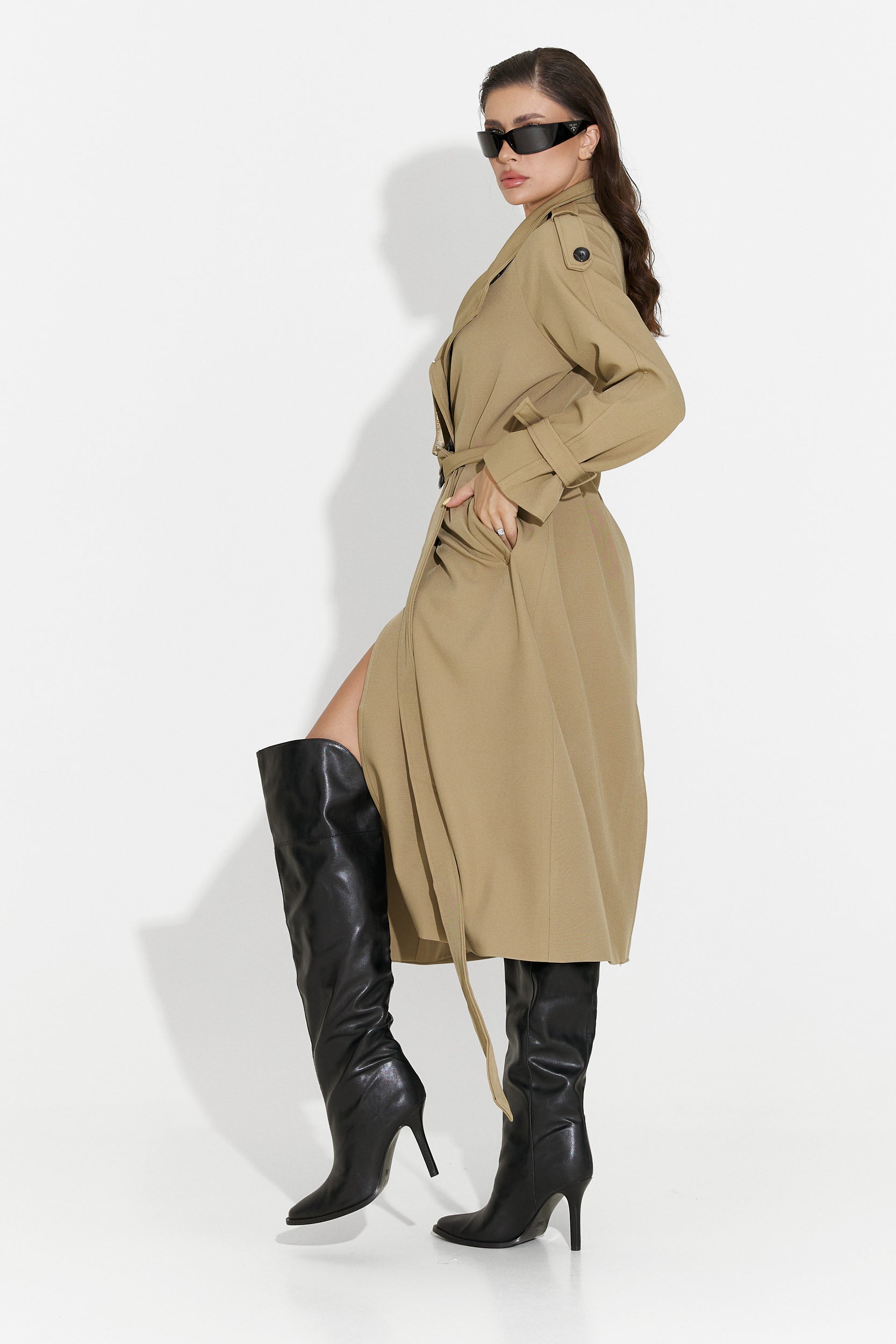 Long brown women's coat Misena Bogas